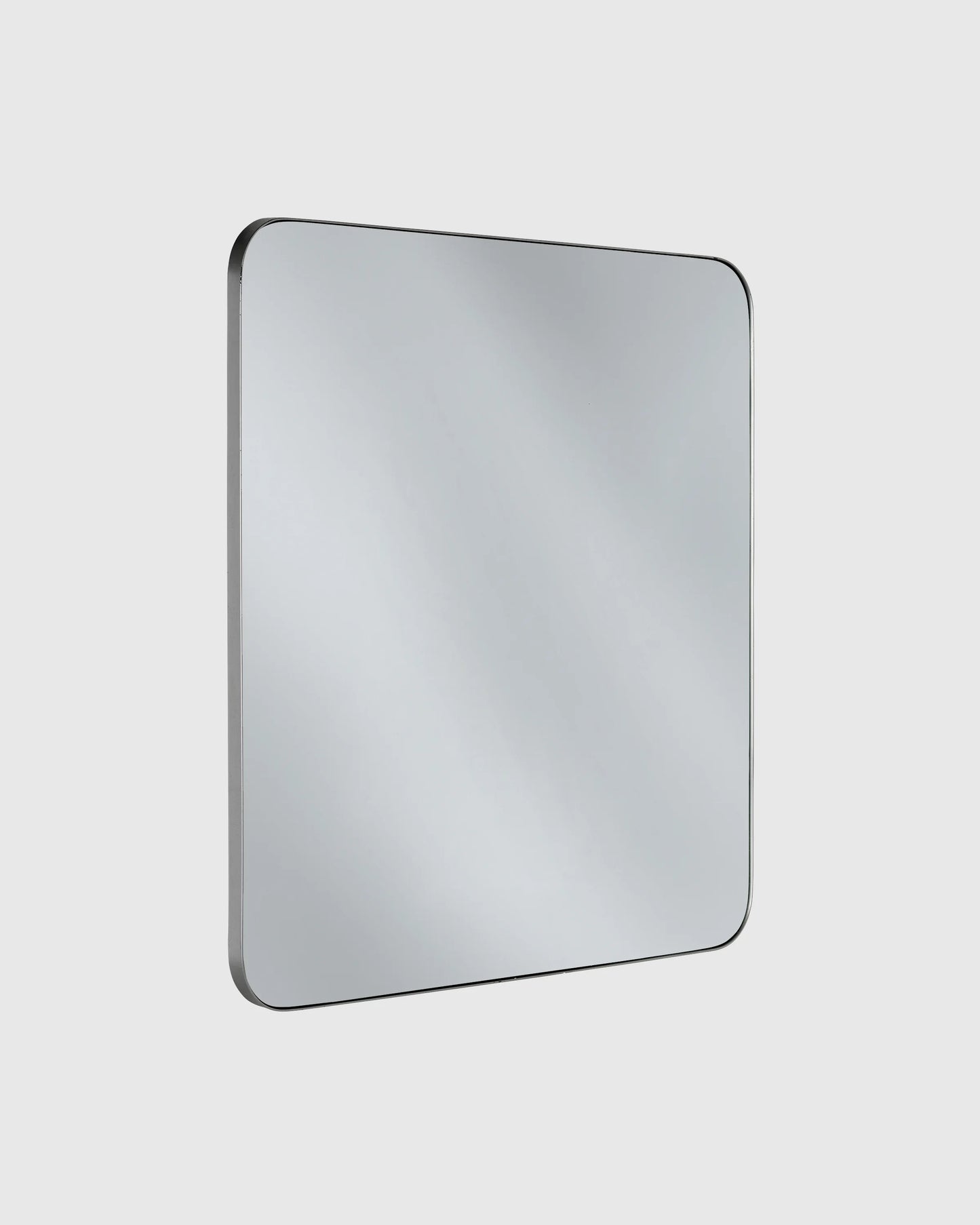 Square Metal Framed Wall Mirror - One Size / Black Metal Frame