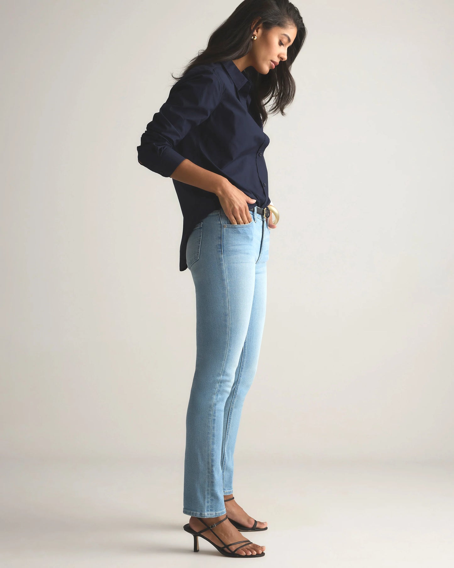 Luna Stretch Slim Straight Jeans - 24 / Black