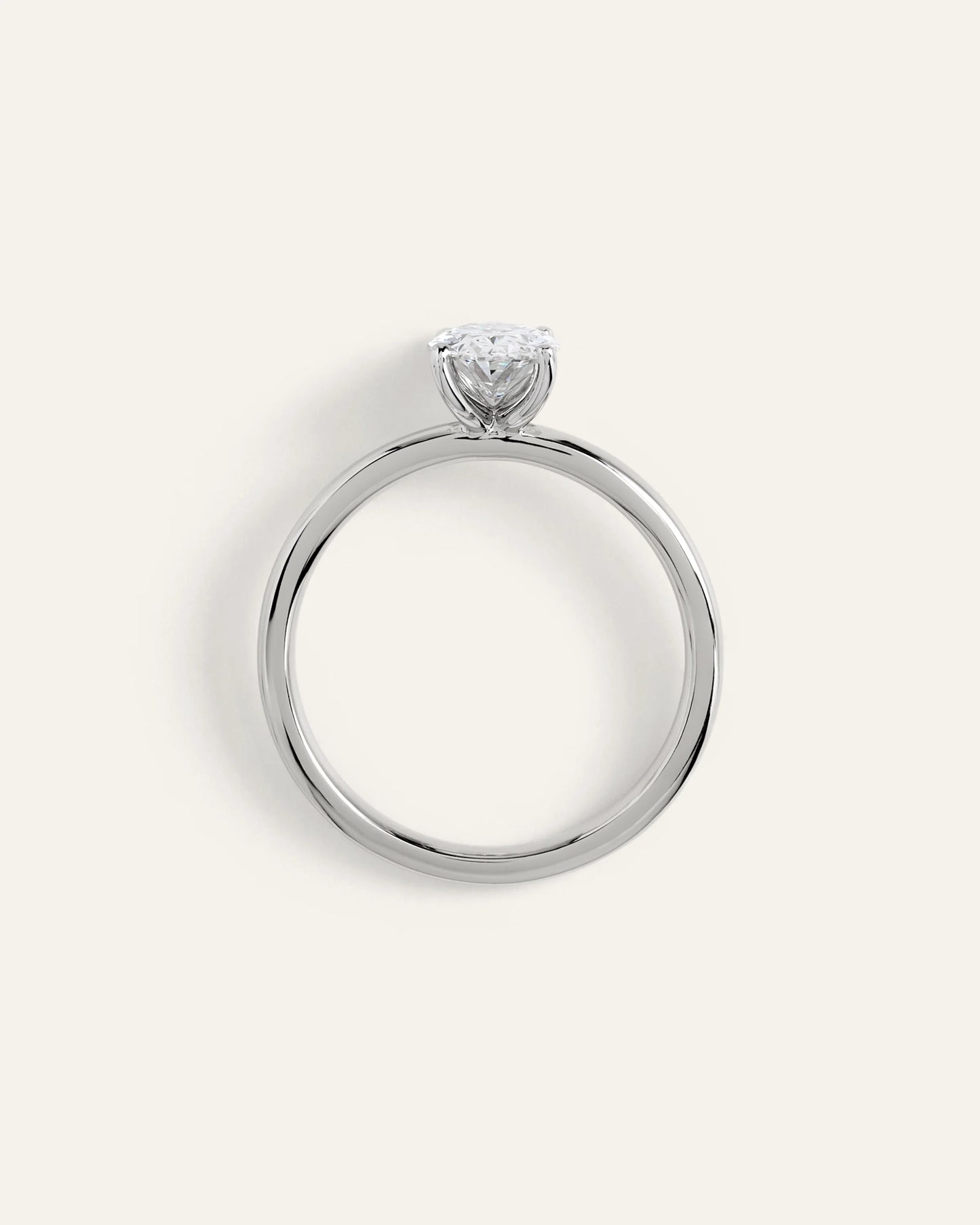 Lab Grown Diamond Oval Comfort Fit Engagement Ring - 1ct - 4 / Yellow Gold