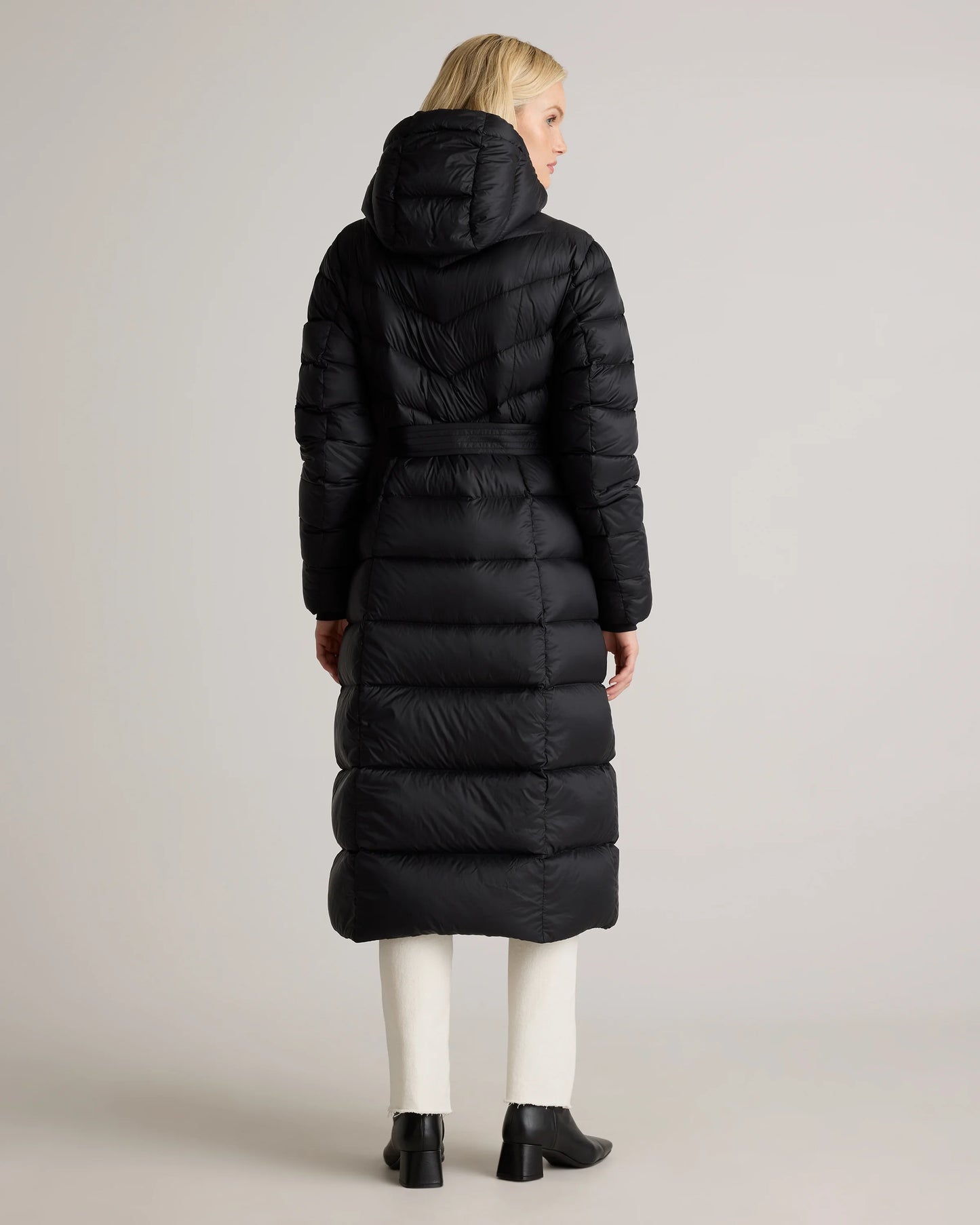 Responsible Down Belted Puffer Maxi Coat - XS / Morel Grey