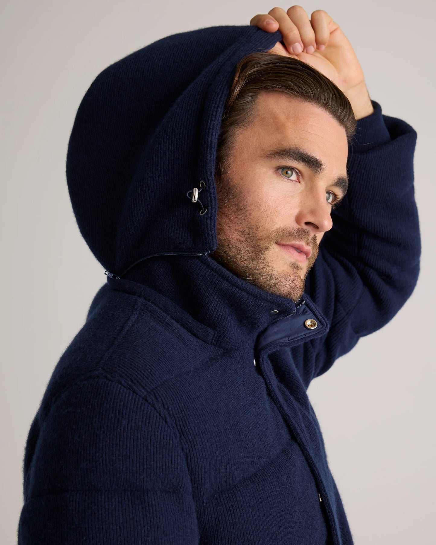 Mongolian Cashmere Puffer Coat - S / True Navy