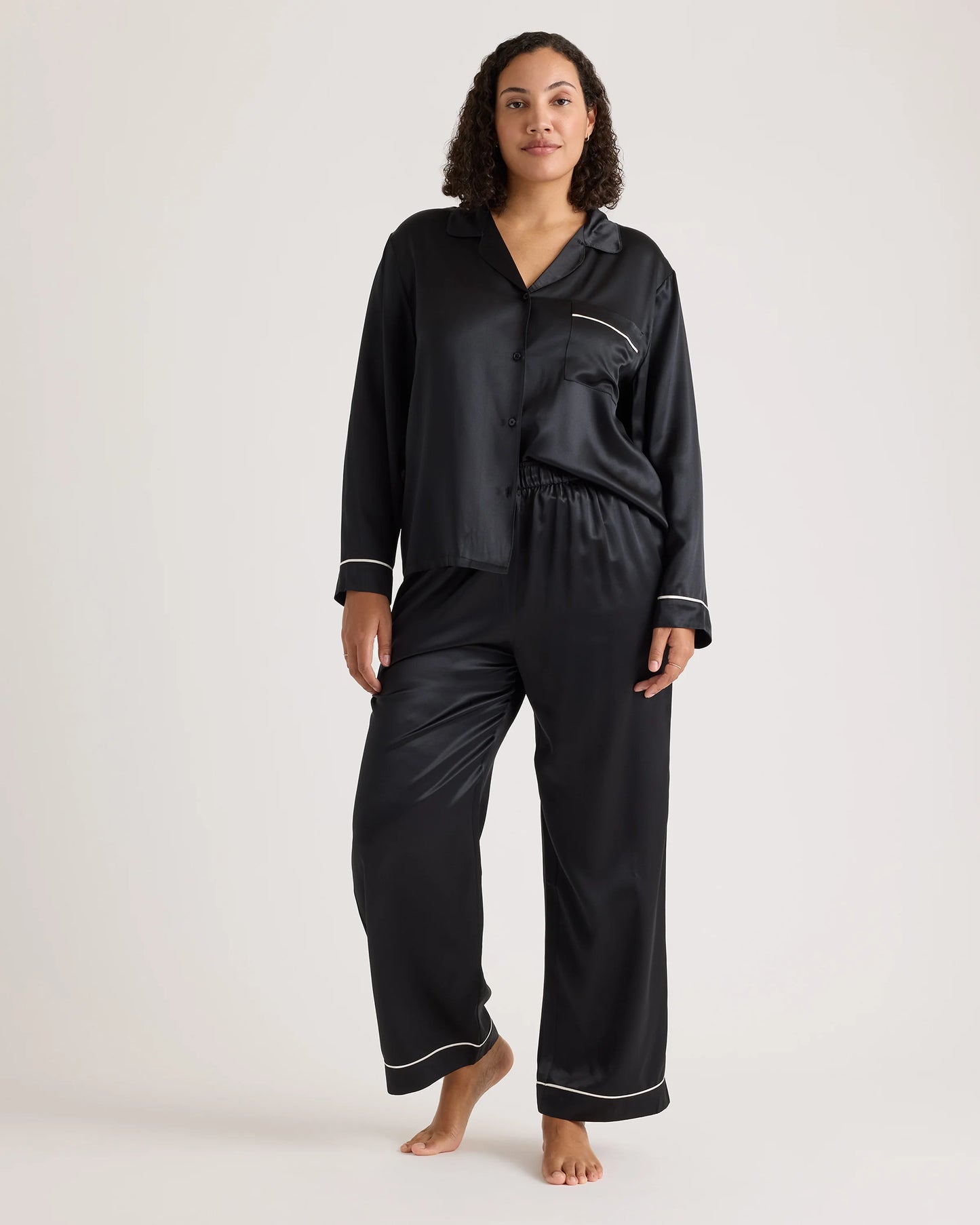 100% Washable Silk Satin Pajama Pant - XS / Toasted Almond