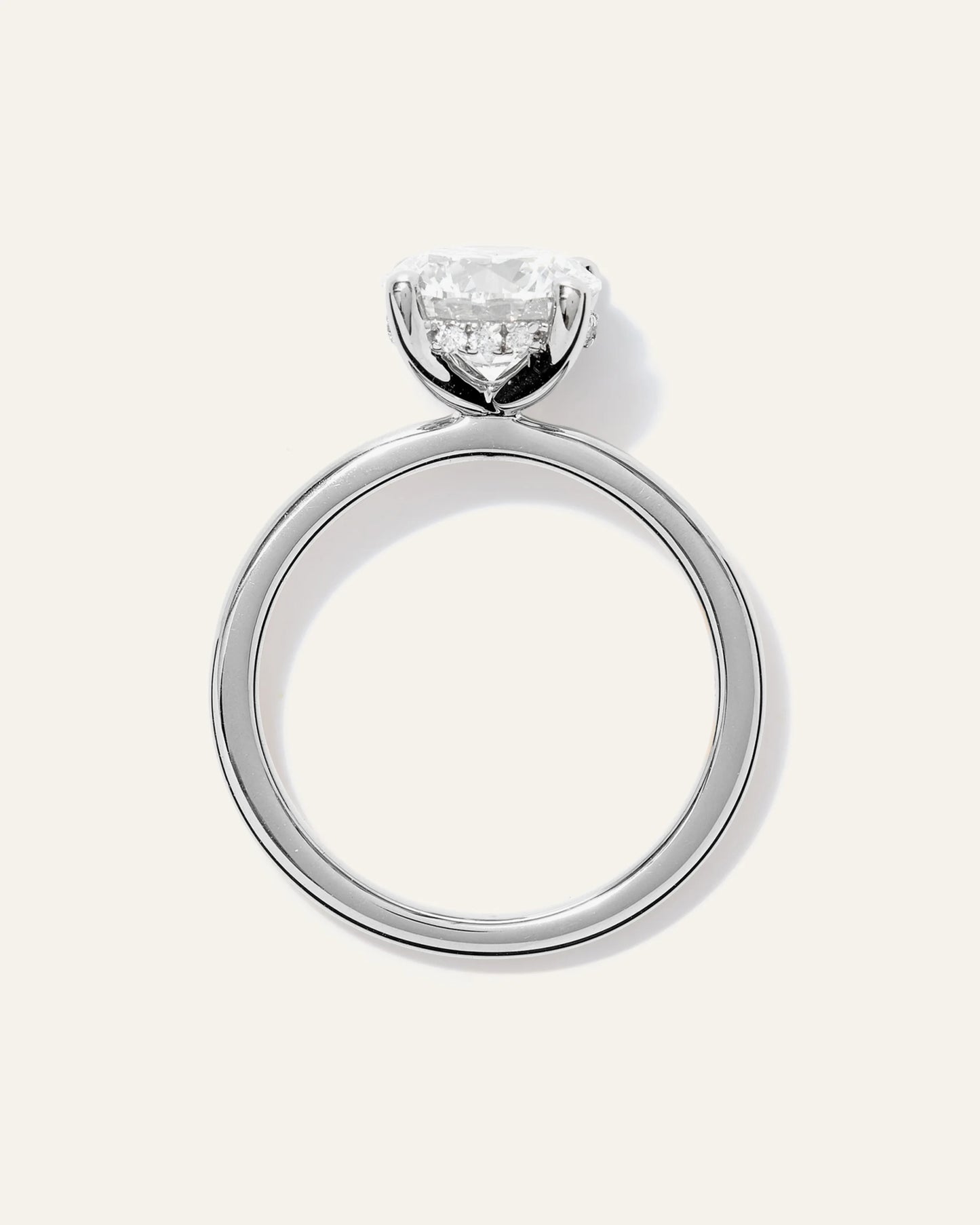 Lab Grown Diamond Round Petite Hidden Halo Engagement Ring - 2ct - 4 / Yellow Gold