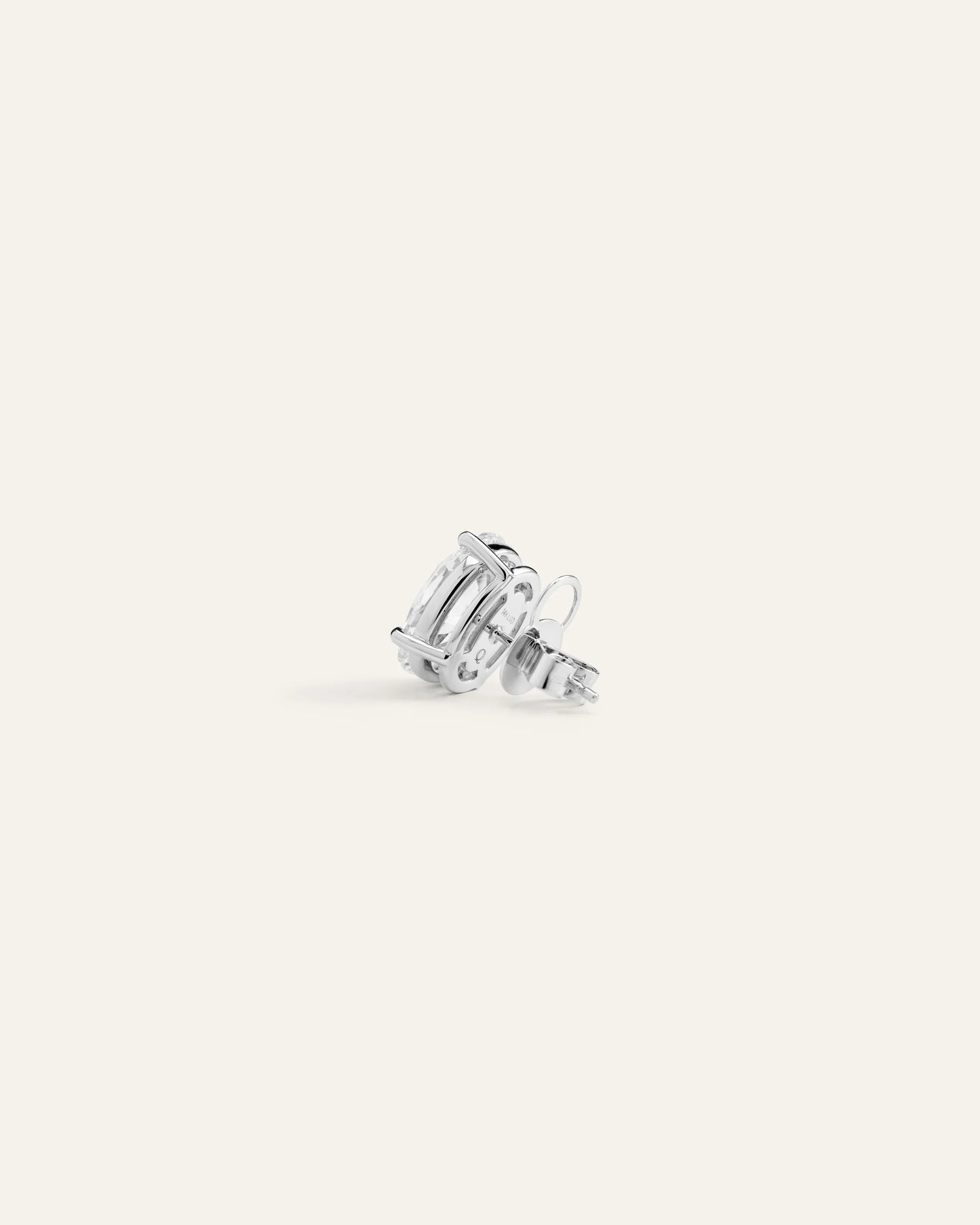 14K Gold Lab Grown Diamond Statement Oval Studs - 8ctw - One Size / Yellow Gold