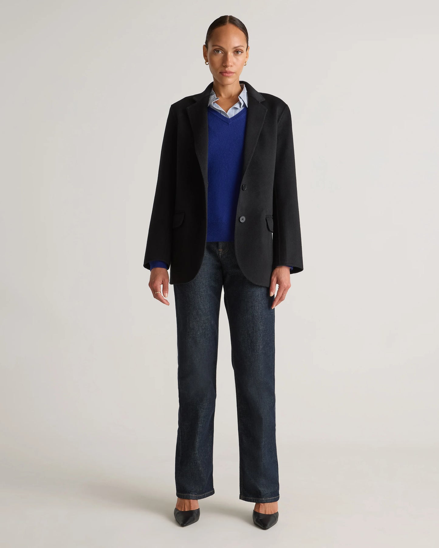Double-Faced Merino Wool Soft Blazer - XS / Caramel