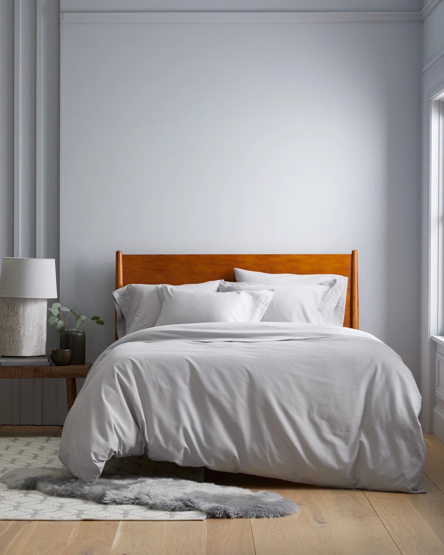 Luxury Organic Flannel Sham Set - Standard / Grey
