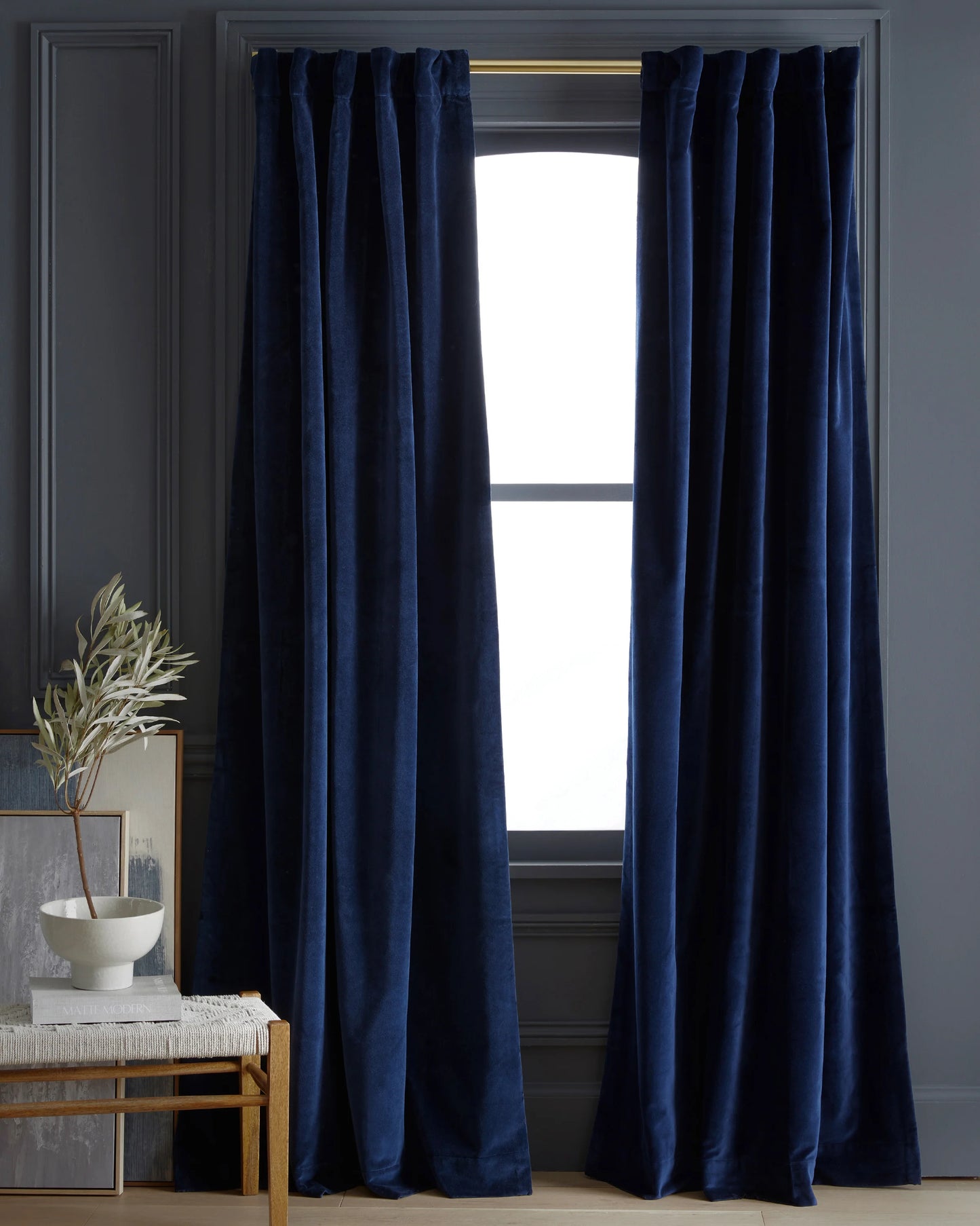 Cotton Velvet True Blackout Curtain - 48x84 / Ivory