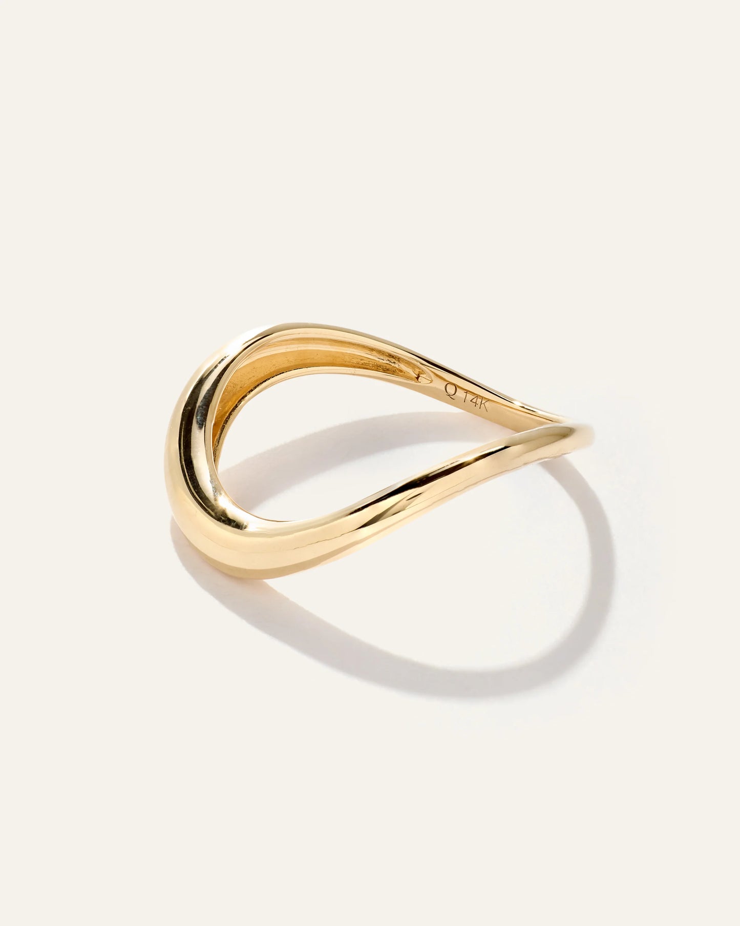 14K Gold Wave Ring - 5 / Yellow Gold