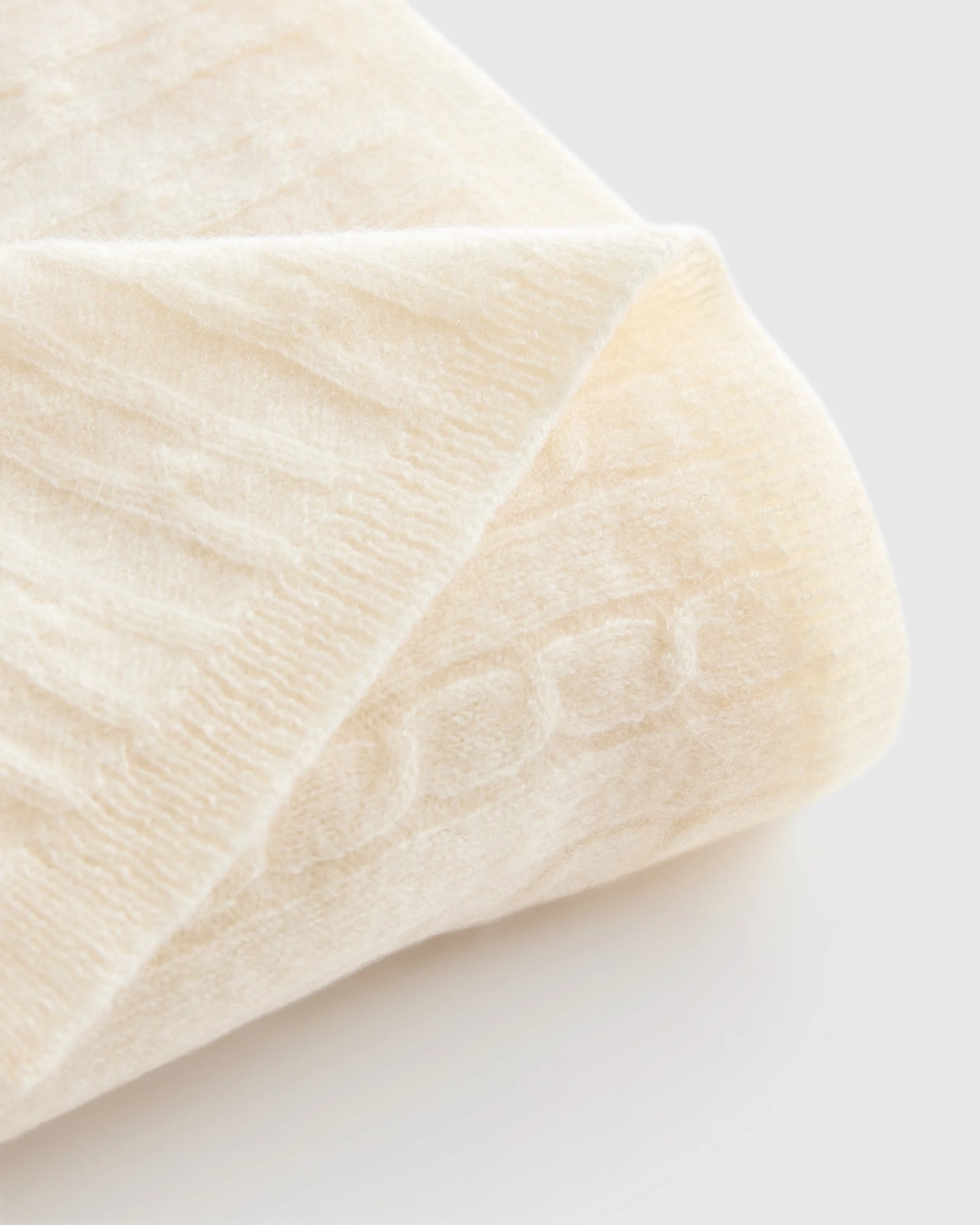 Mongolian Cashmere Cable Knit Baby Blanket - One Size / Teak