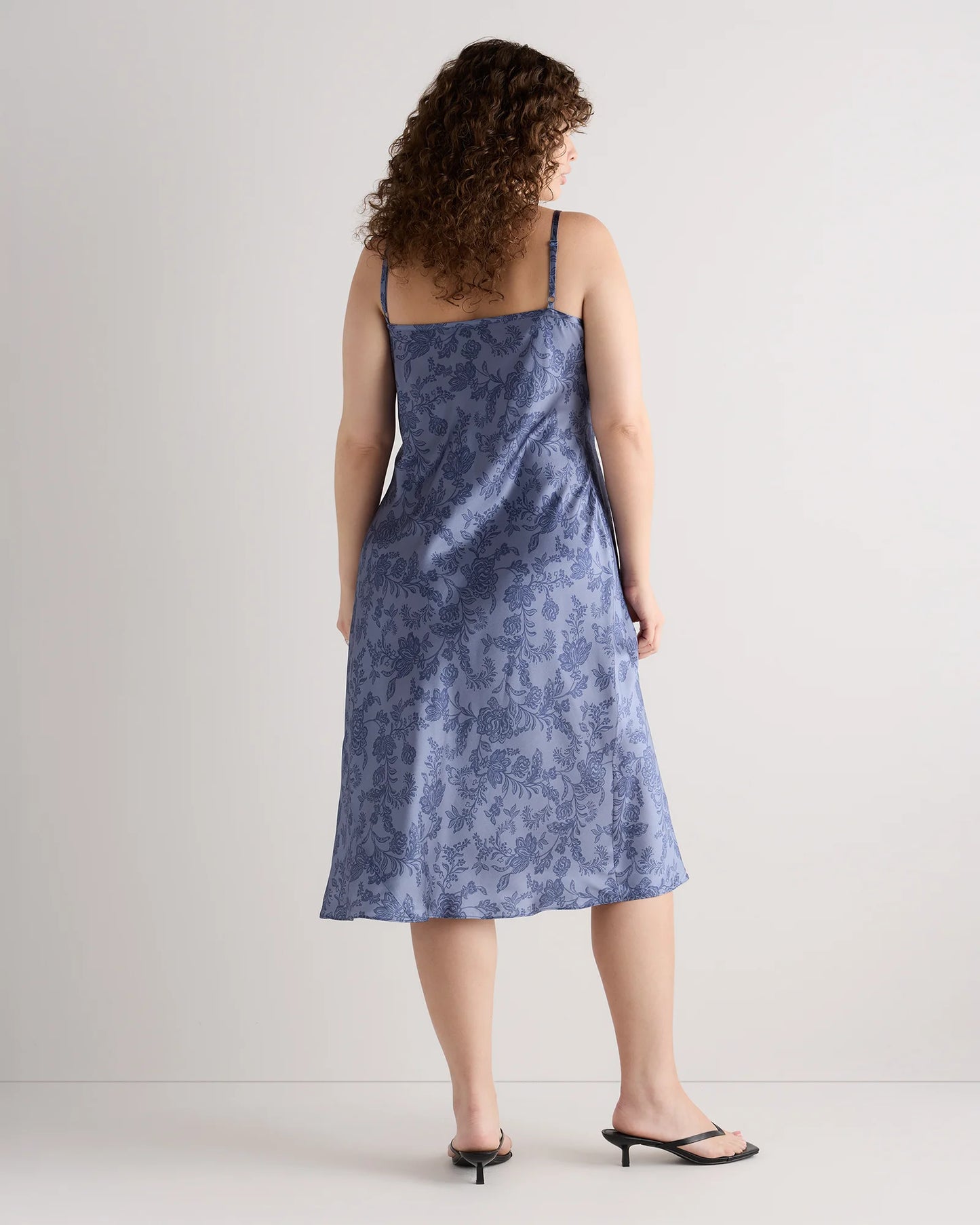 100% Washable Silk Slip Dress - 1X / Champagne