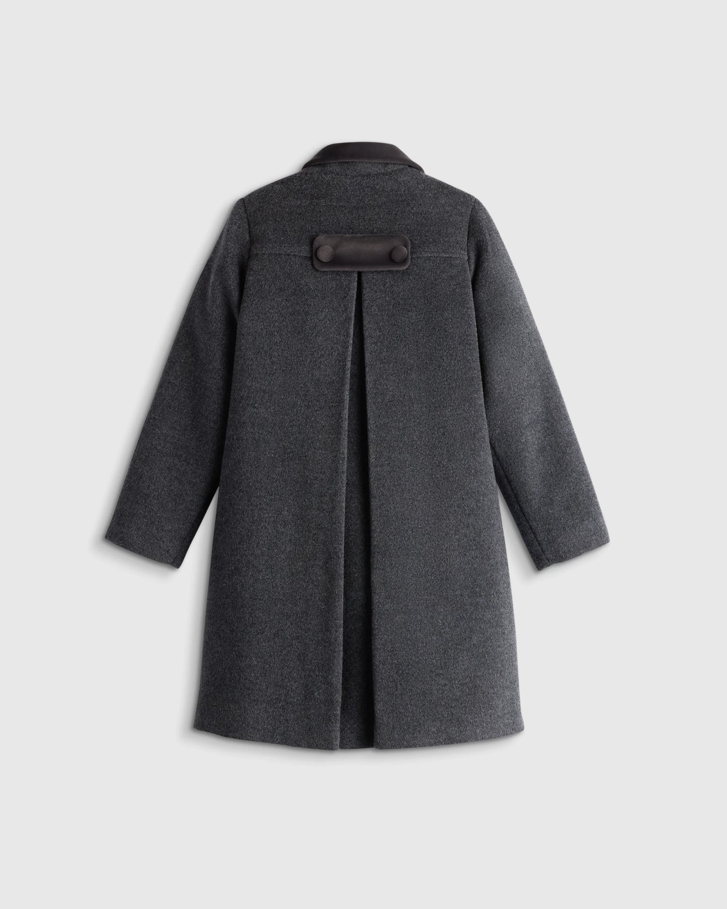 Girls Wool Cashmere Coat - 7 / Heather Charcoal