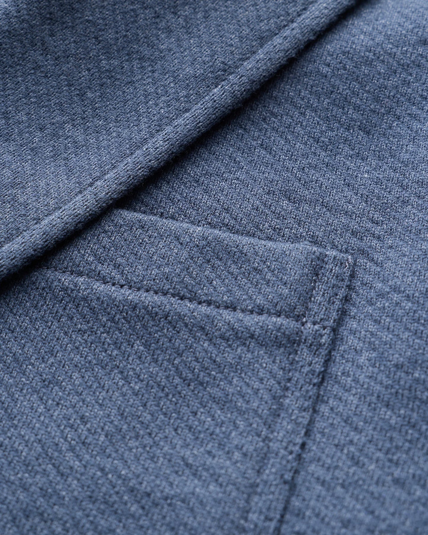 Organic Cotton Terry Knit Blazer - S / Heather Navy