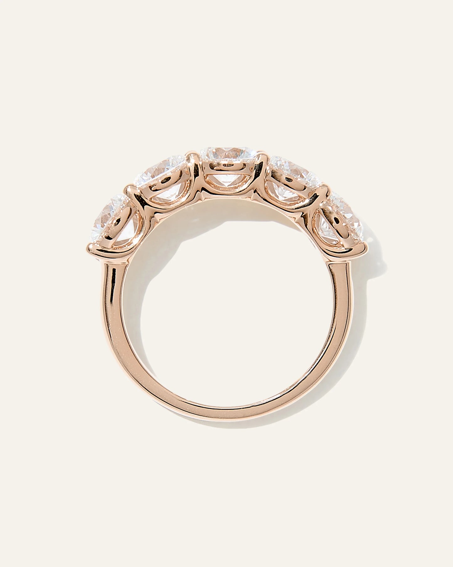 Lab Grown Diamond Five Stone Band - 4 / Yellow Gold