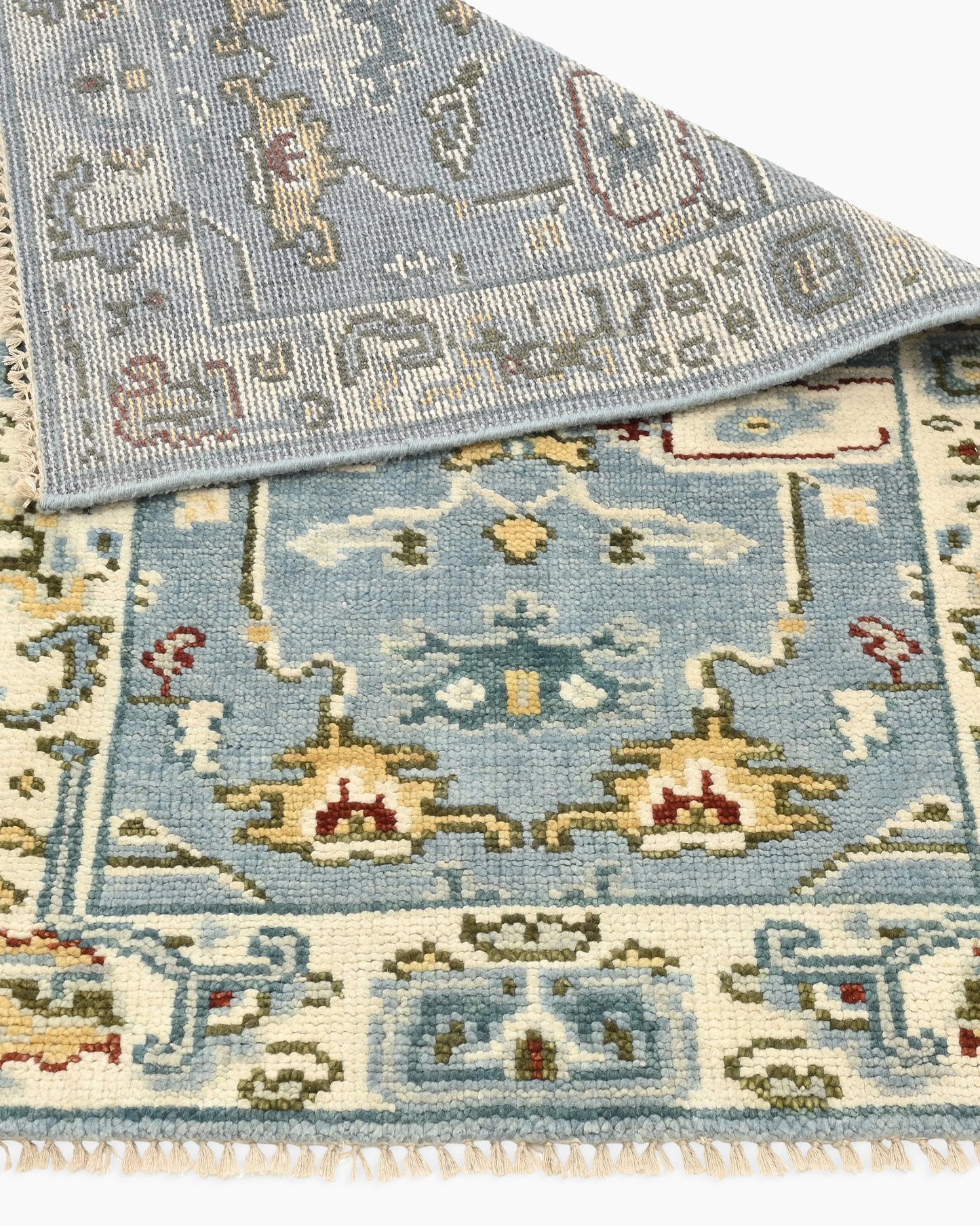 Artemis Hand-Knotted Wool Rug - 3' x 5' / Light Blue