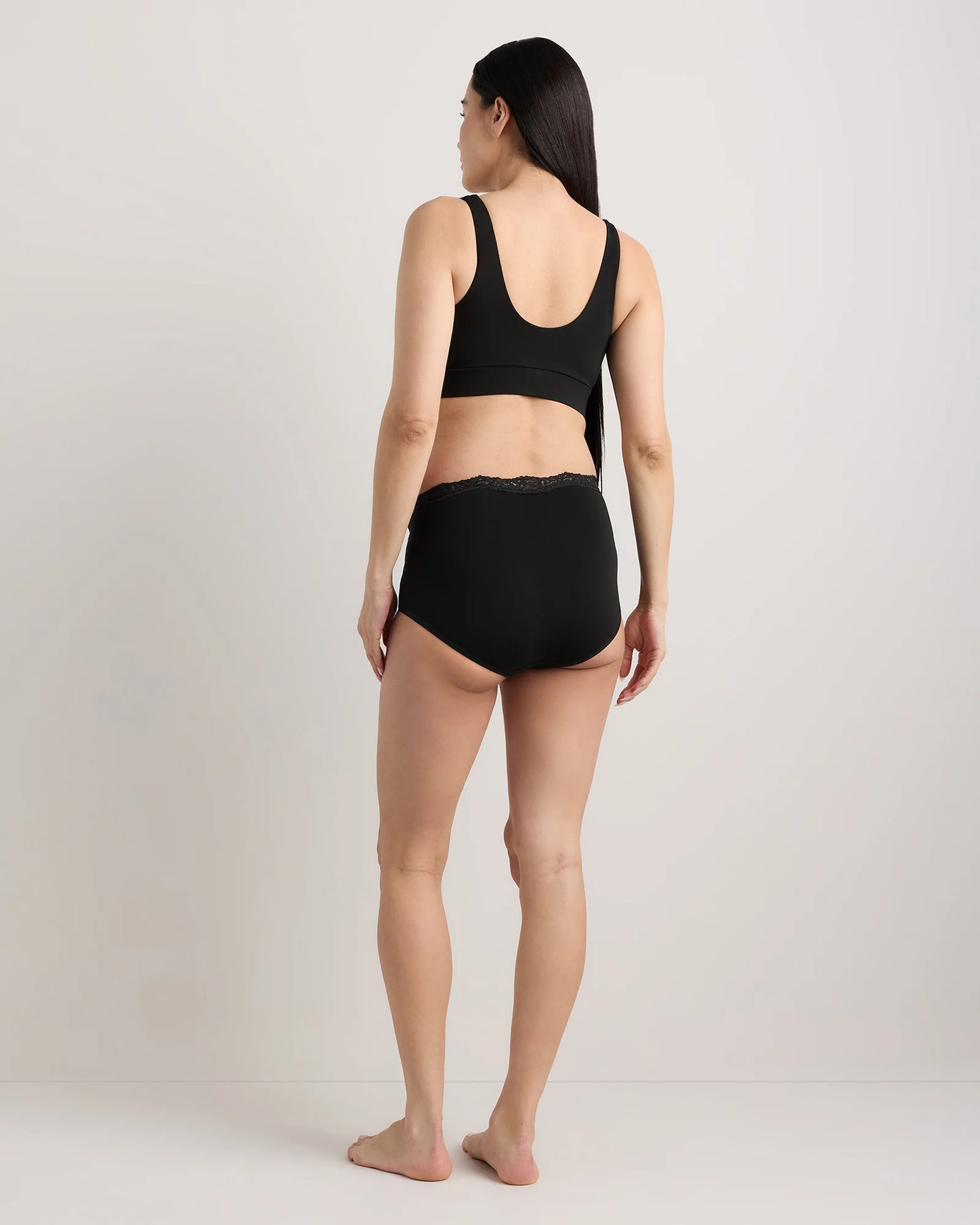Organic Cotton Lace Trim Maternity & Postpartum Brief (6-pack) - XS / Light Pink