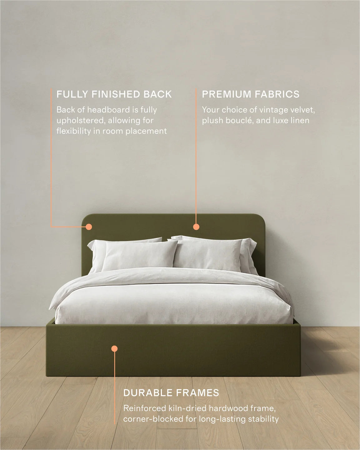 100% Linen Curved Bed - Full / Canvas