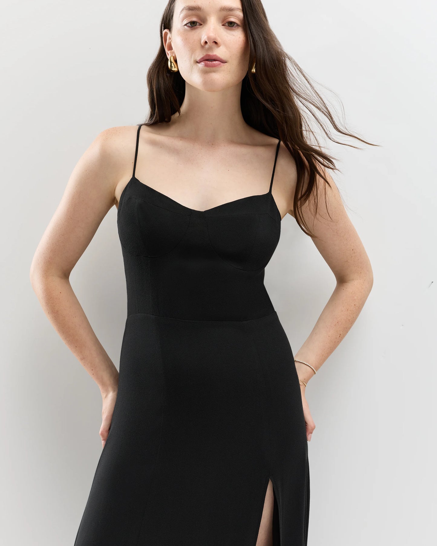 Lightweight Crepe Sweetheart Midi Dress - XS / Maroon