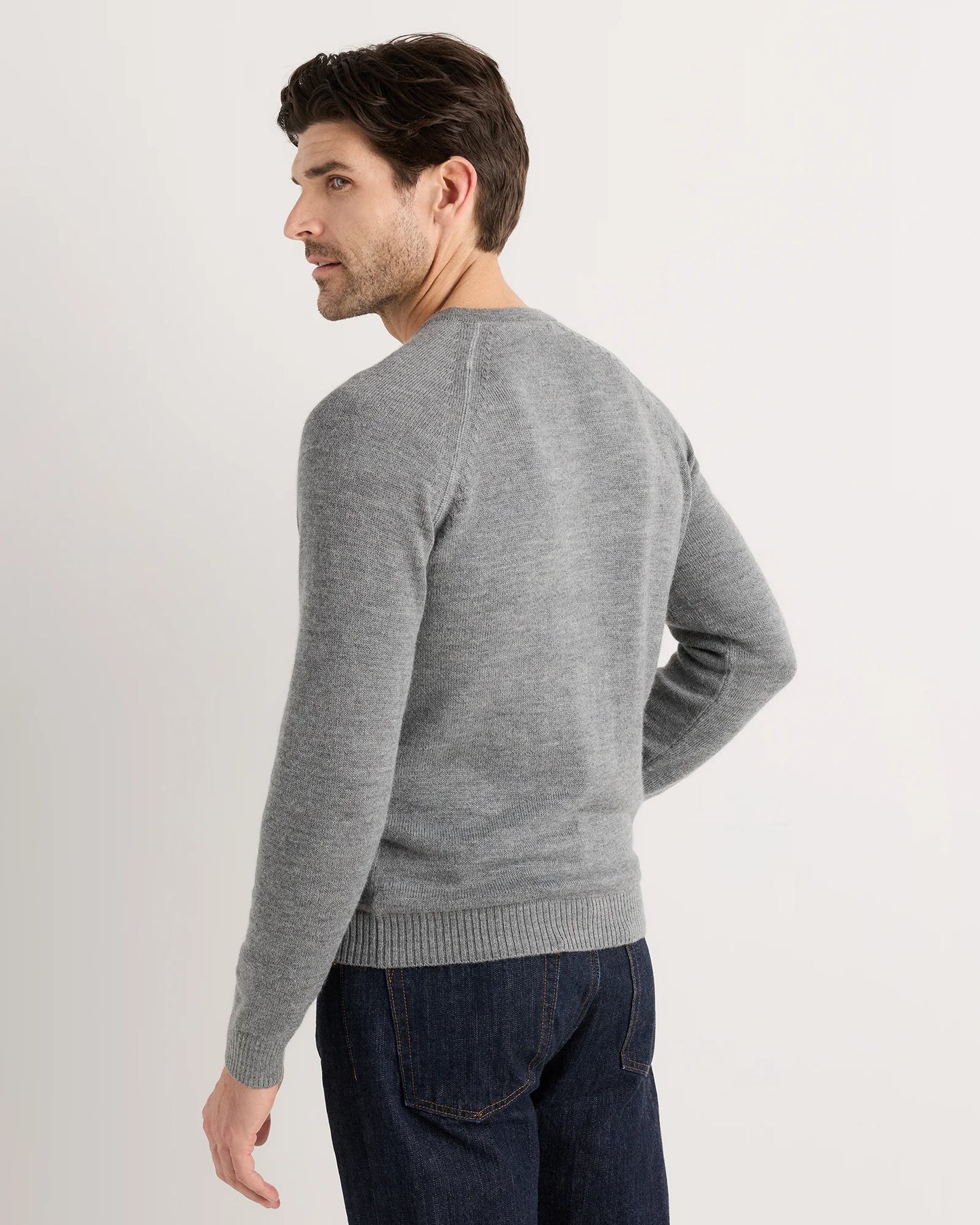 Alpaca-Wool Crewneck Sweater - S / Natural