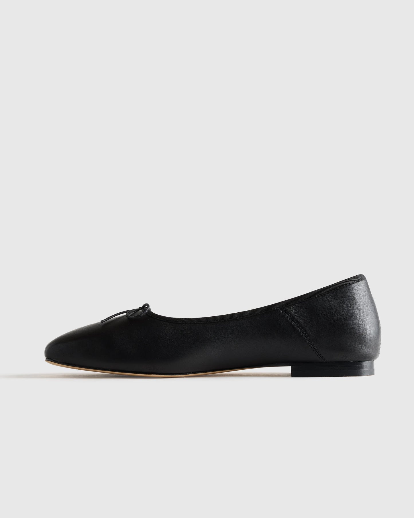 Italian Leather Square Toe Ballet Flat - 5 / Cognac