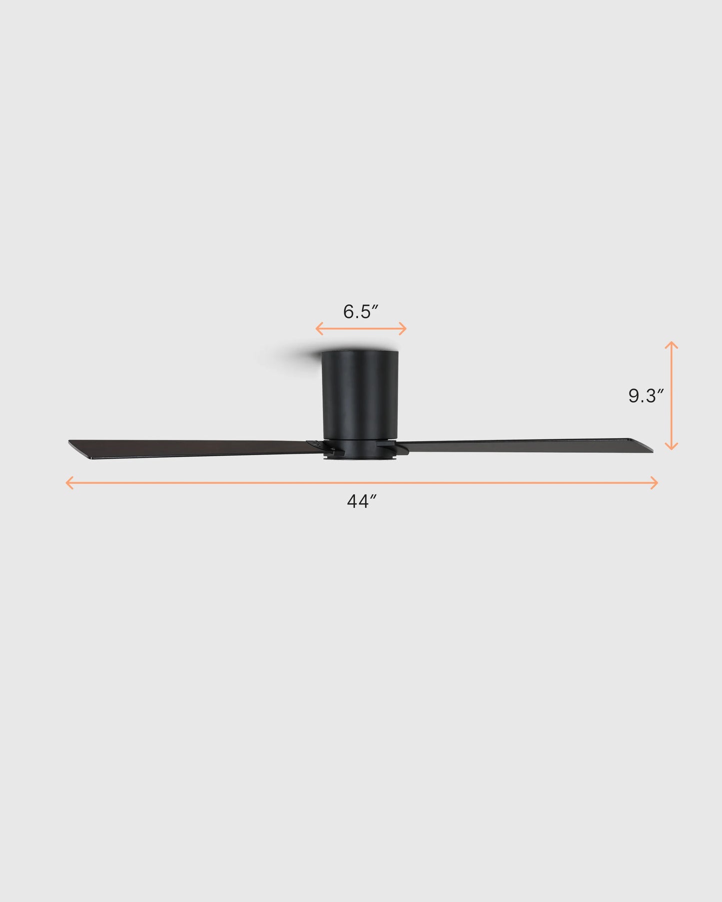 Minimalist Hugger Wood Blade Ceiling Fan - 44" / White