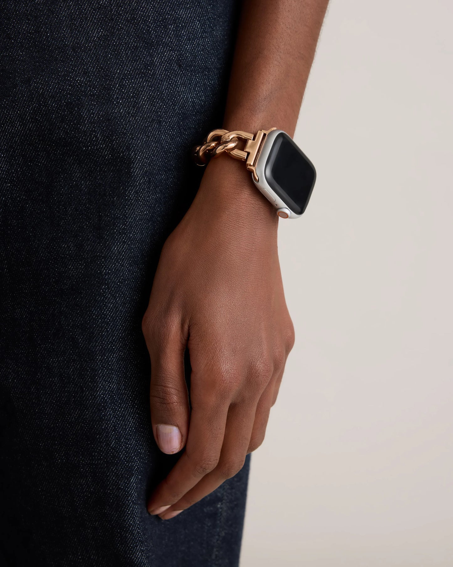 Stainless Steel Bracelet Chain Smartwatch Band - 38mm - 42mm / Gold