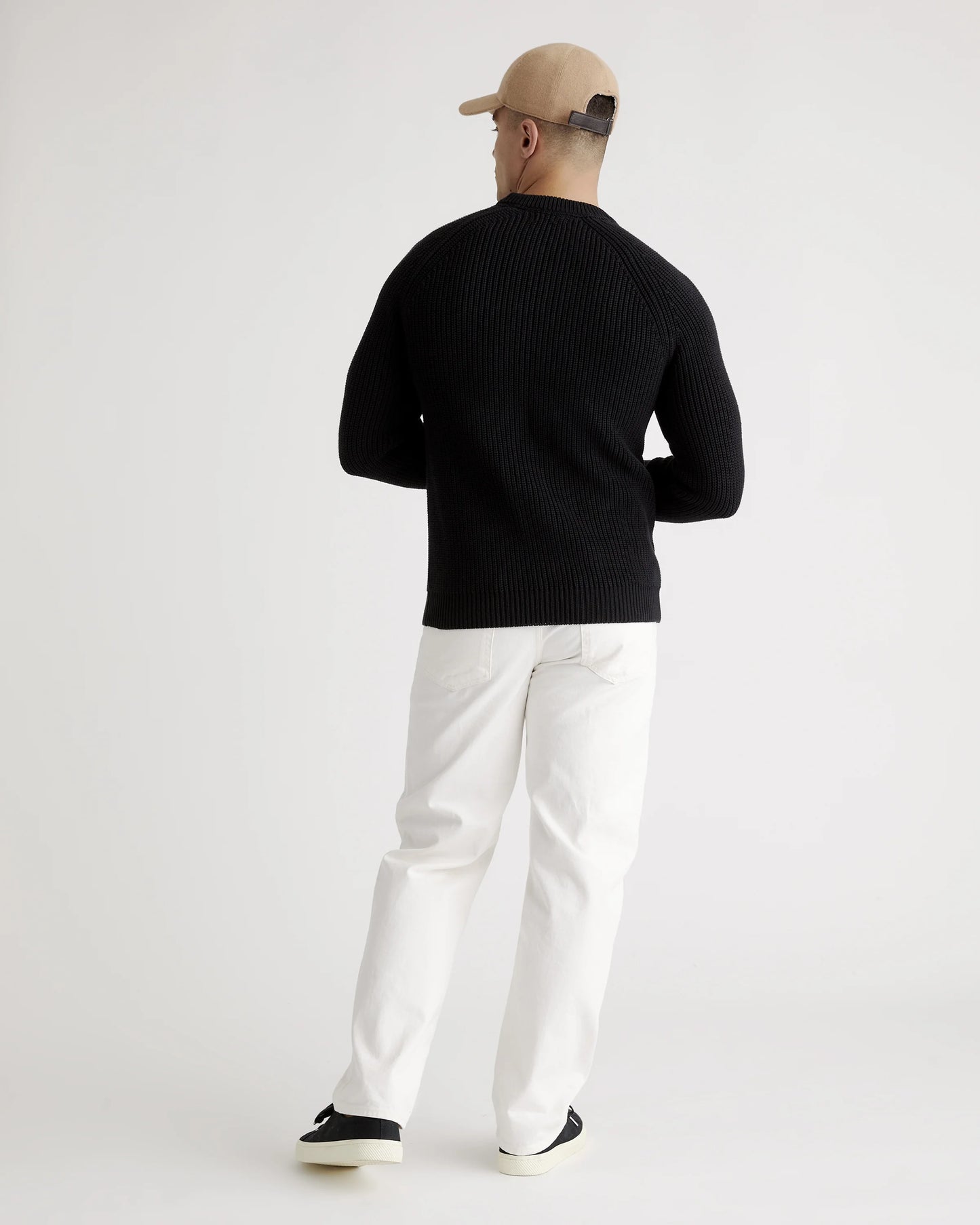 100% Organic Cotton Fisherman Crew Sweater - S / Speckled Beige