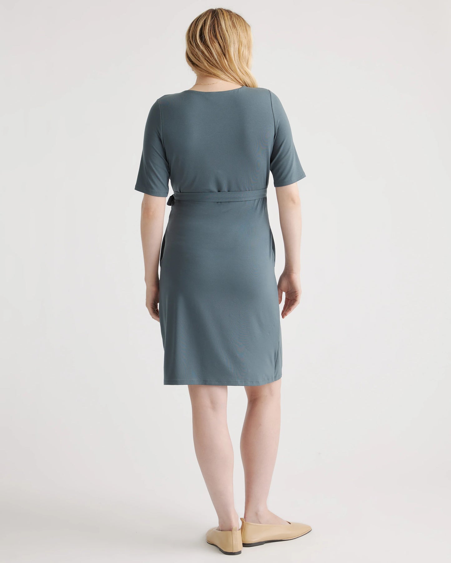 Tencel Jersey Maternity & Nursing Wrap Dress - XS / Dark Olive