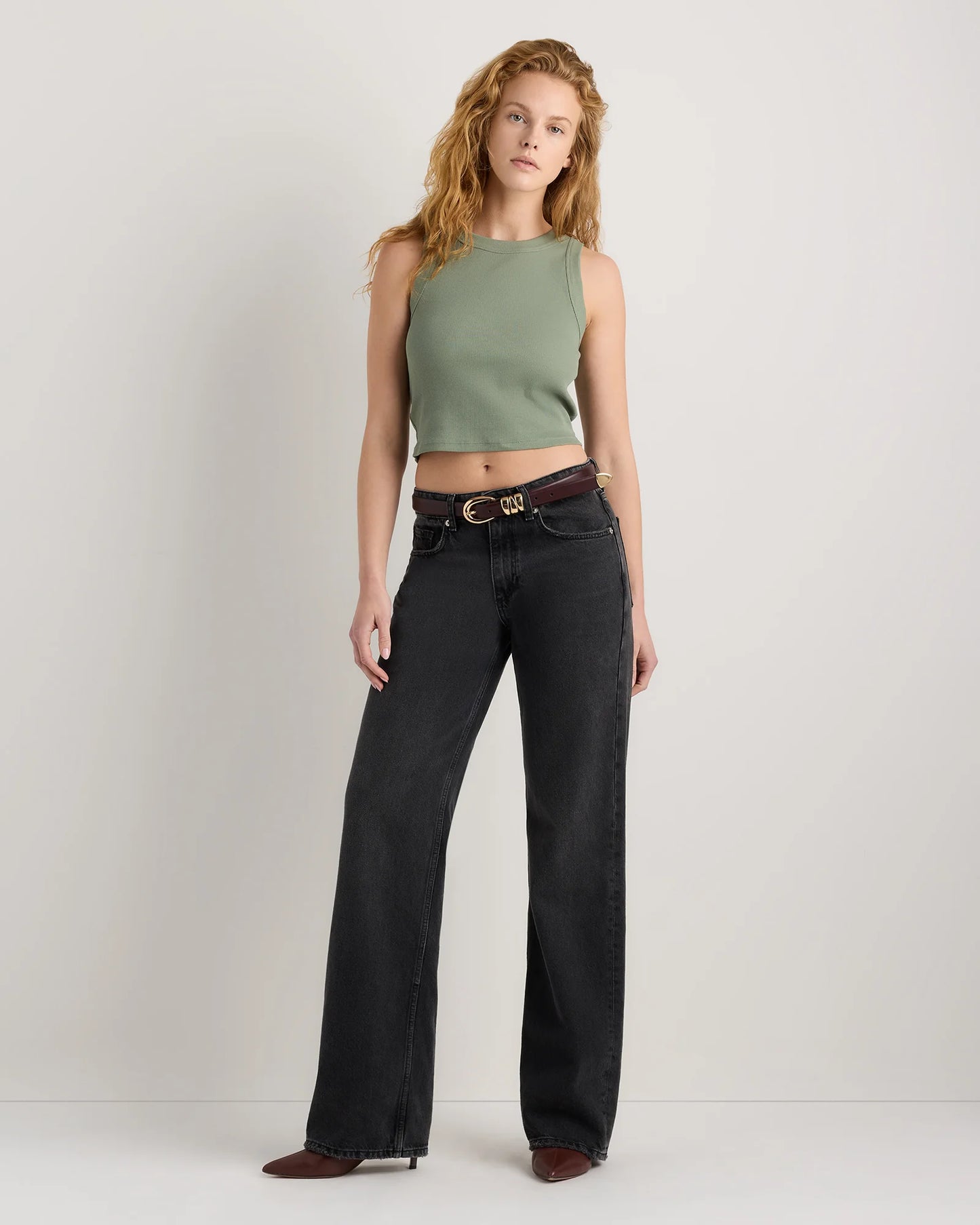 Elissa Triple Keeper European Leather Belt - XS / Black/Gold