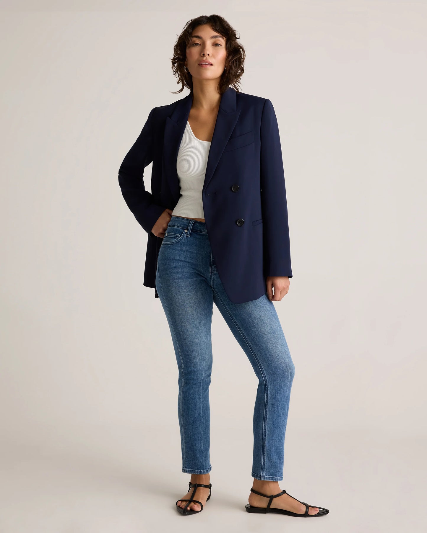 Luna Stretch Slim Straight Jeans - 24 / Black