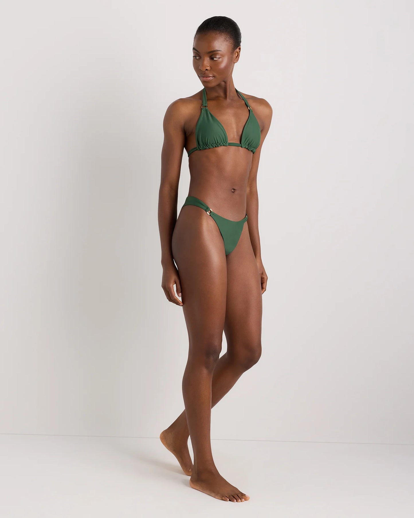 Italian Full Coverage Ring Triangle Bikini Top - XS / Palm
