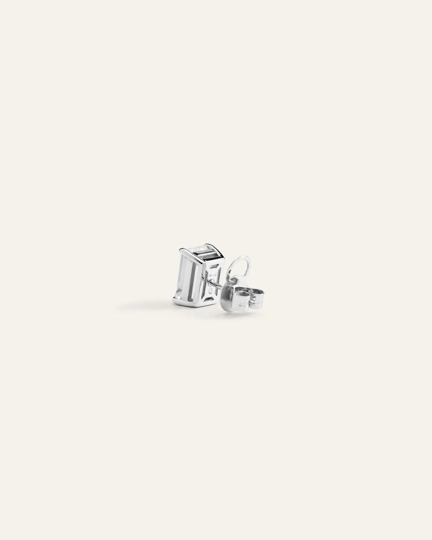 14K Gold Lab Grown Diamond Statement Emerald Studs - 6ctw - One Size / Yellow Gold