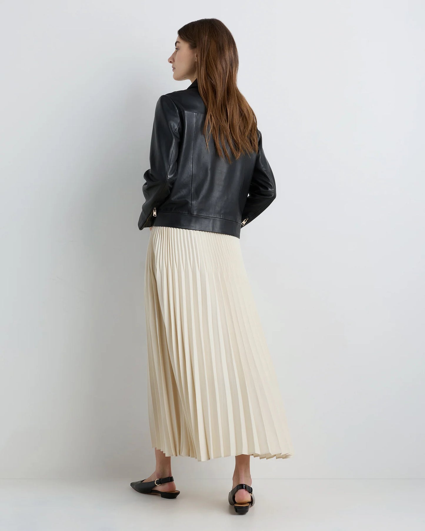 Pleated Matte Midi Skirt - XS / Coffee Bean Brown