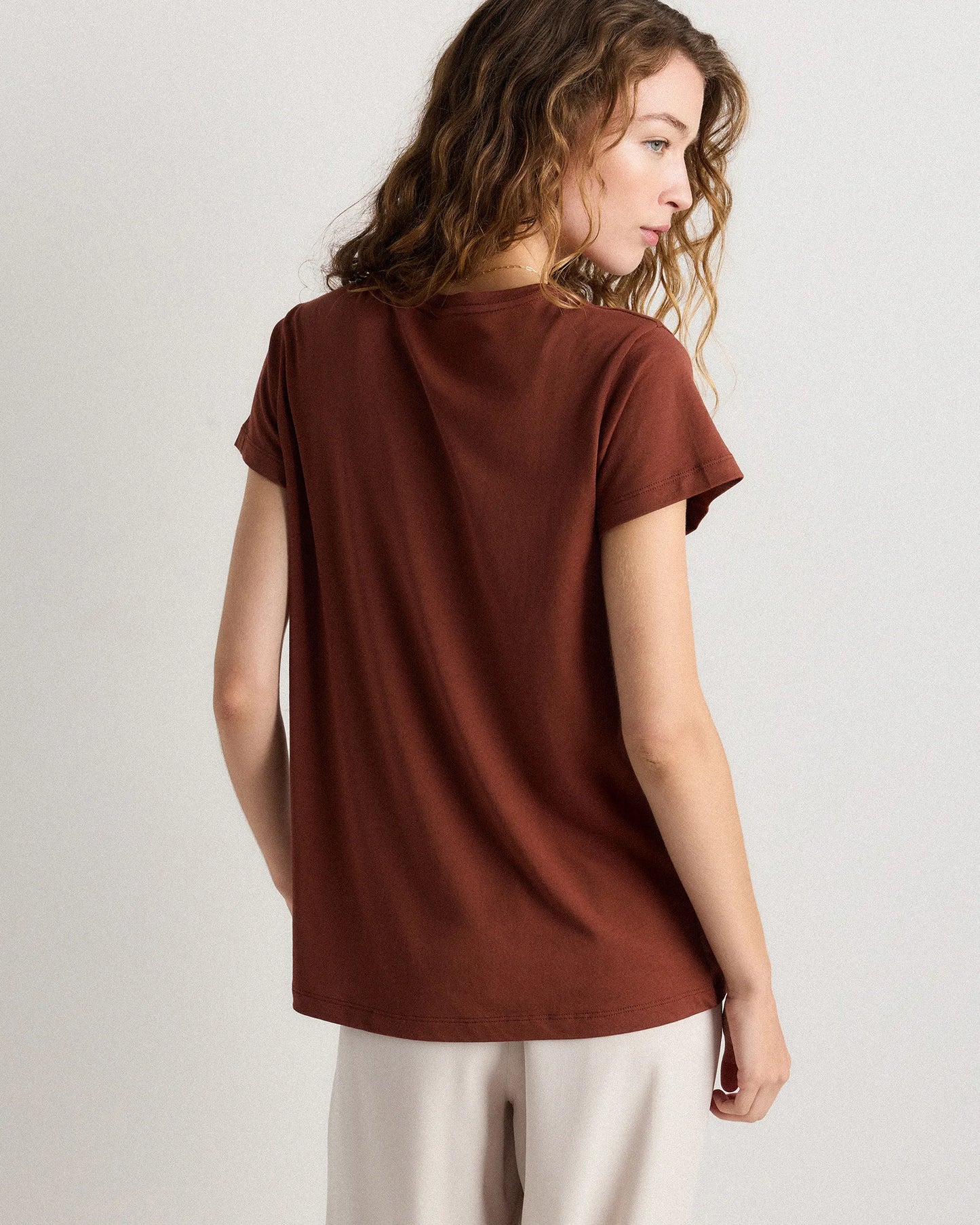 Cotton Modal Crew Neck Swing Tee - XS / White