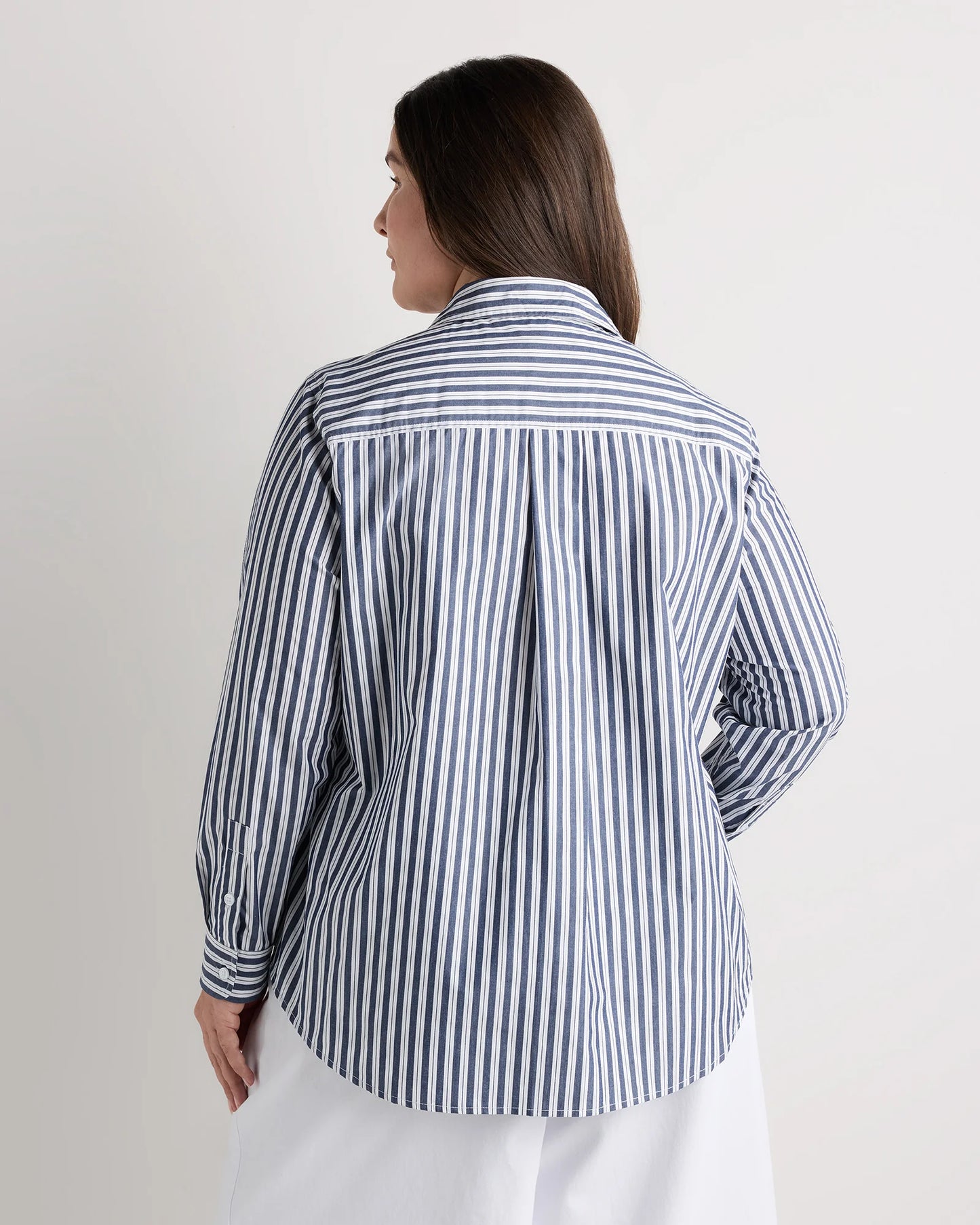 100% Organic Cotton Poplin Long Sleeve Shirt - 1X / Classic White