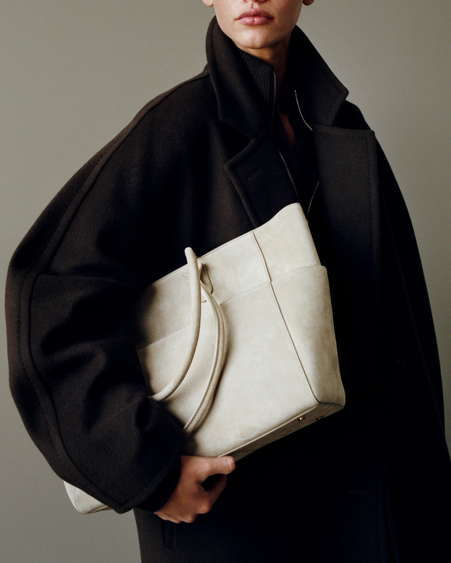 Hudson Suede Tote - One Size / Chocolate Brown