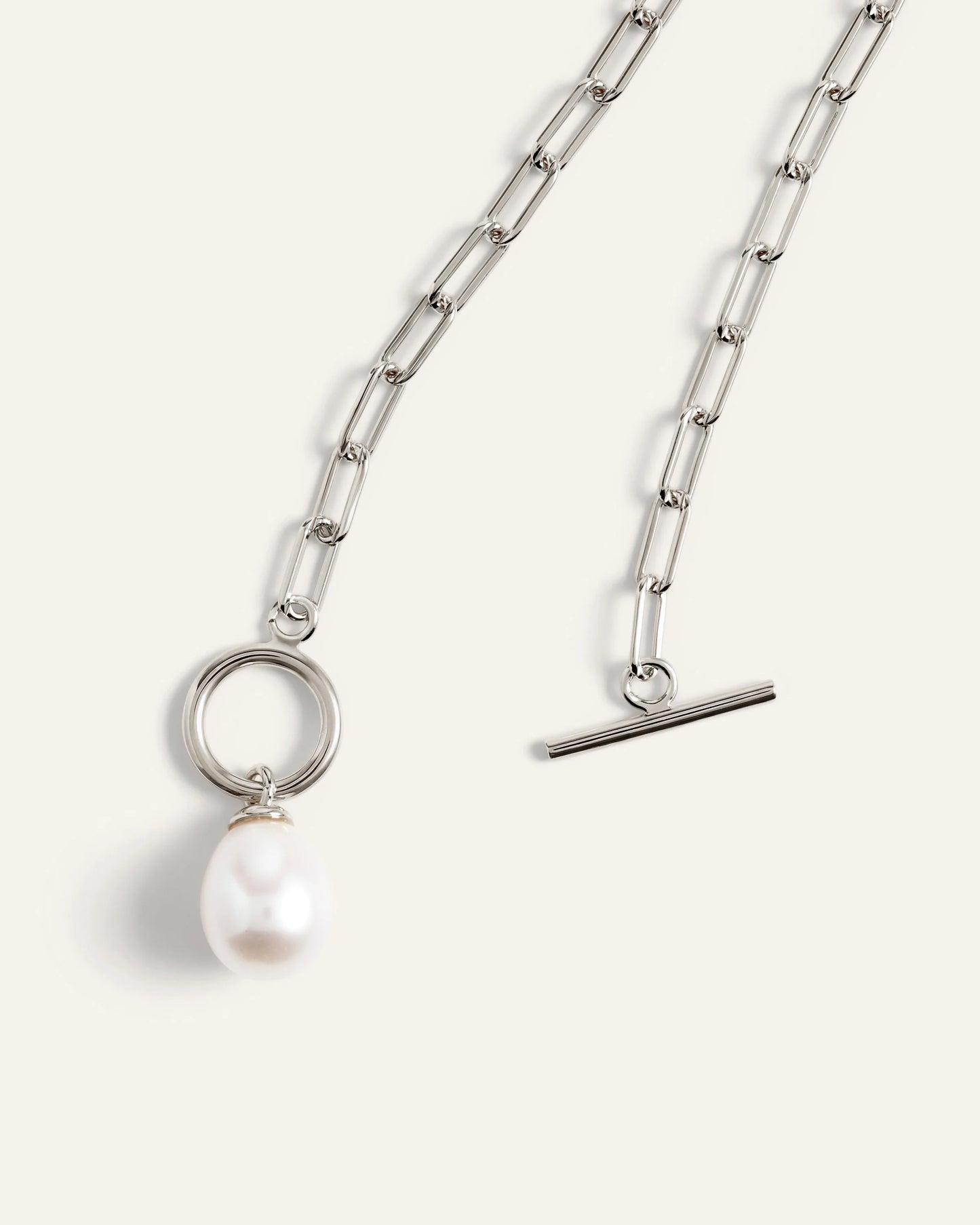 Freshwater Cultured Pearl Toggle Necklace - One Size / Gold Vermeil
