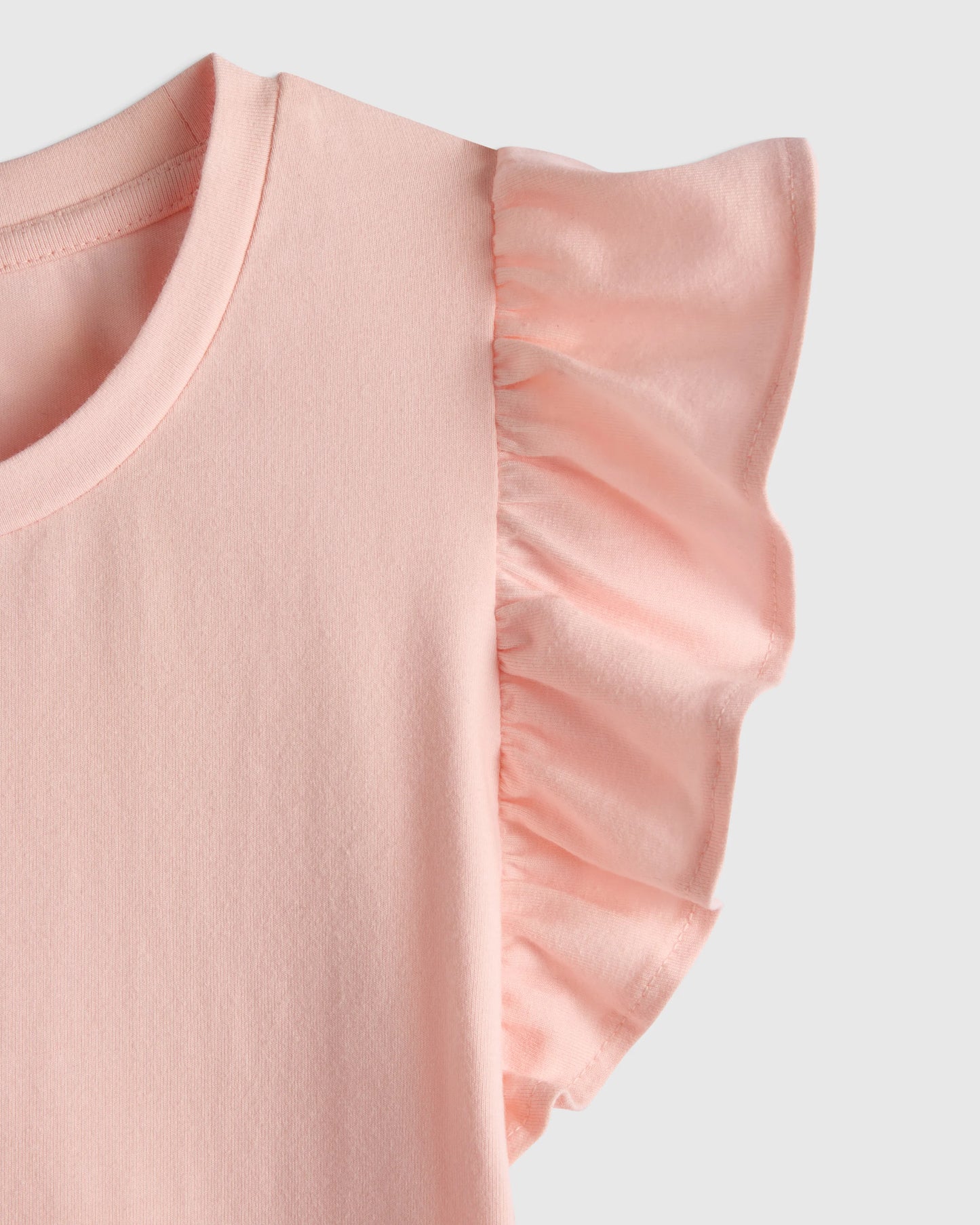 Ruffle Sleeve Organic Cotton Top - 6 / Pink
