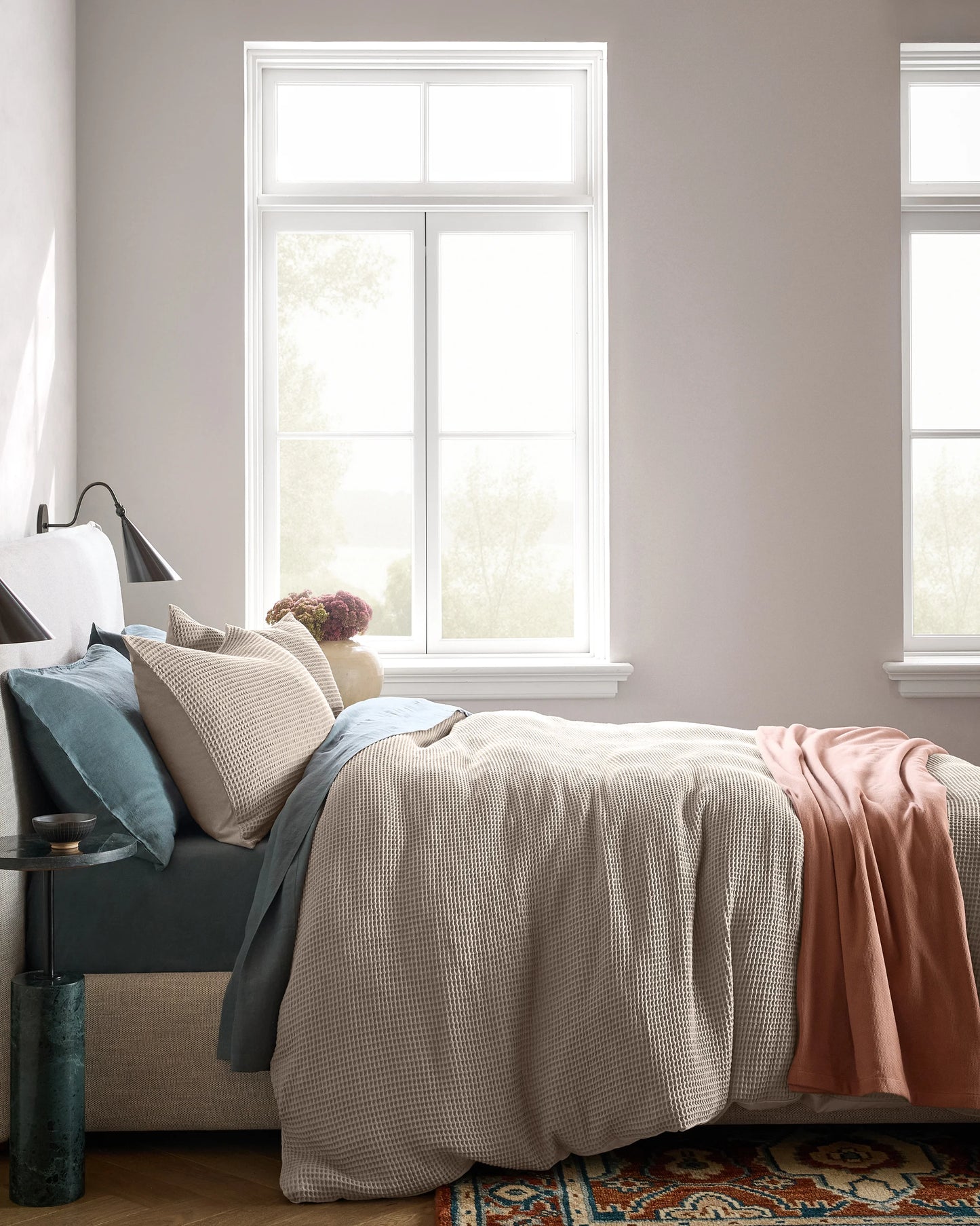 Organic Waffle Duvet Cover - Twin / White