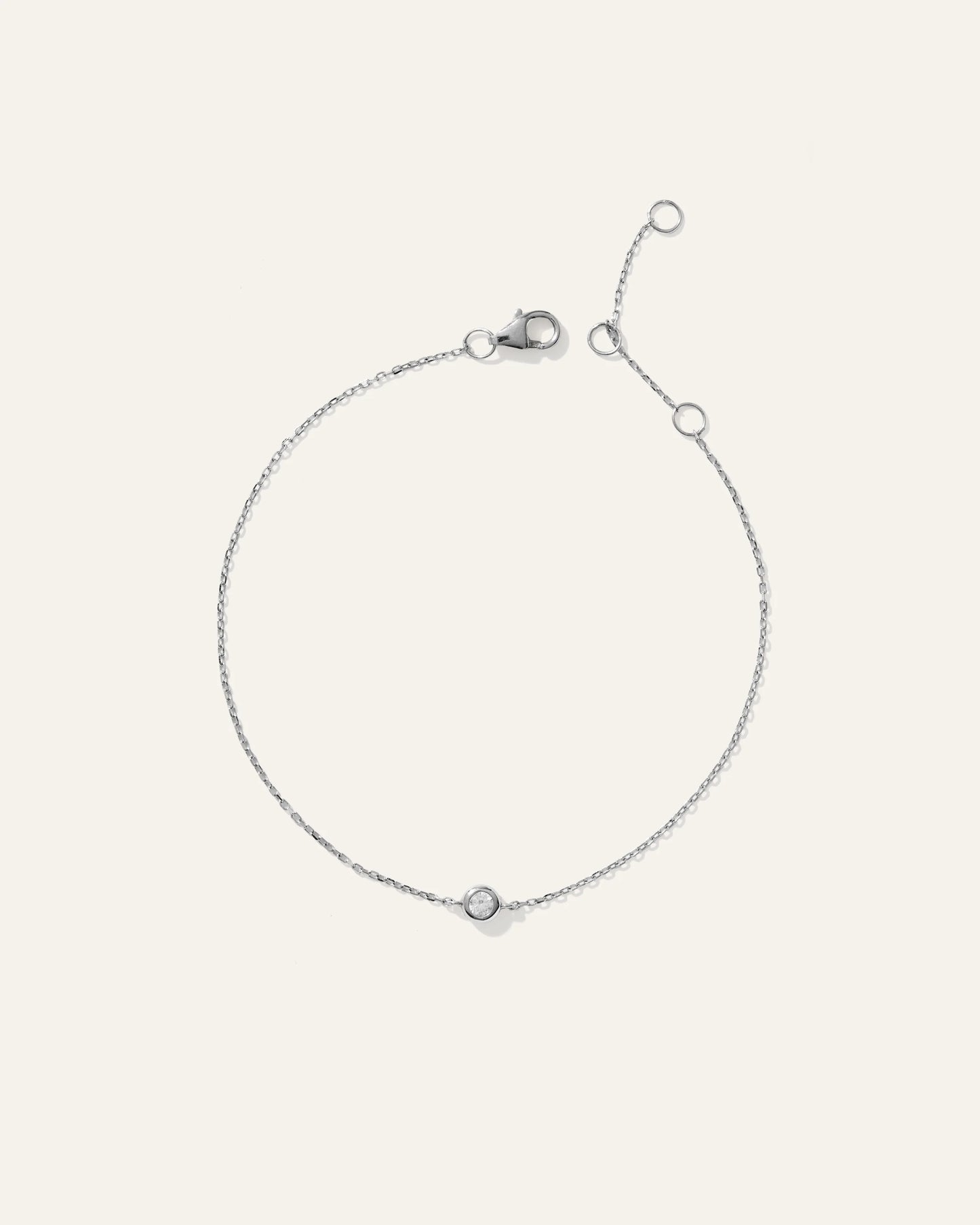 14K Gold Diamond Solitaire Bezel Bracelet - One Size / Yellow Gold
