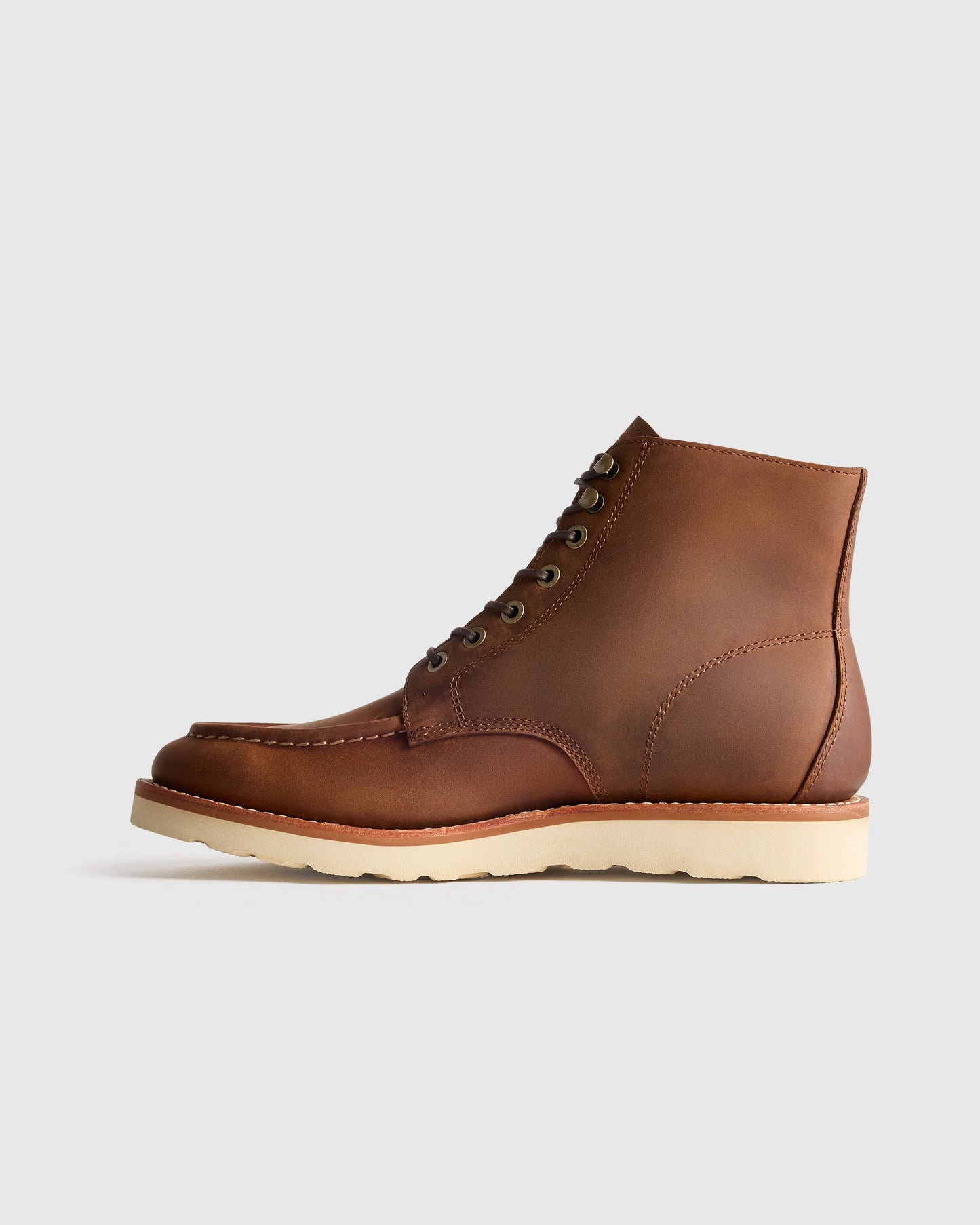 Crafted Leather Moc Toe Boot - 7 / Dark Chocolate