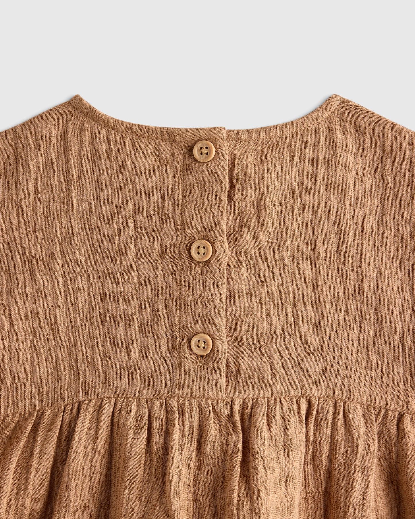 100% Organic Cotton Gauze Dress - 12-18M / Coral Blush