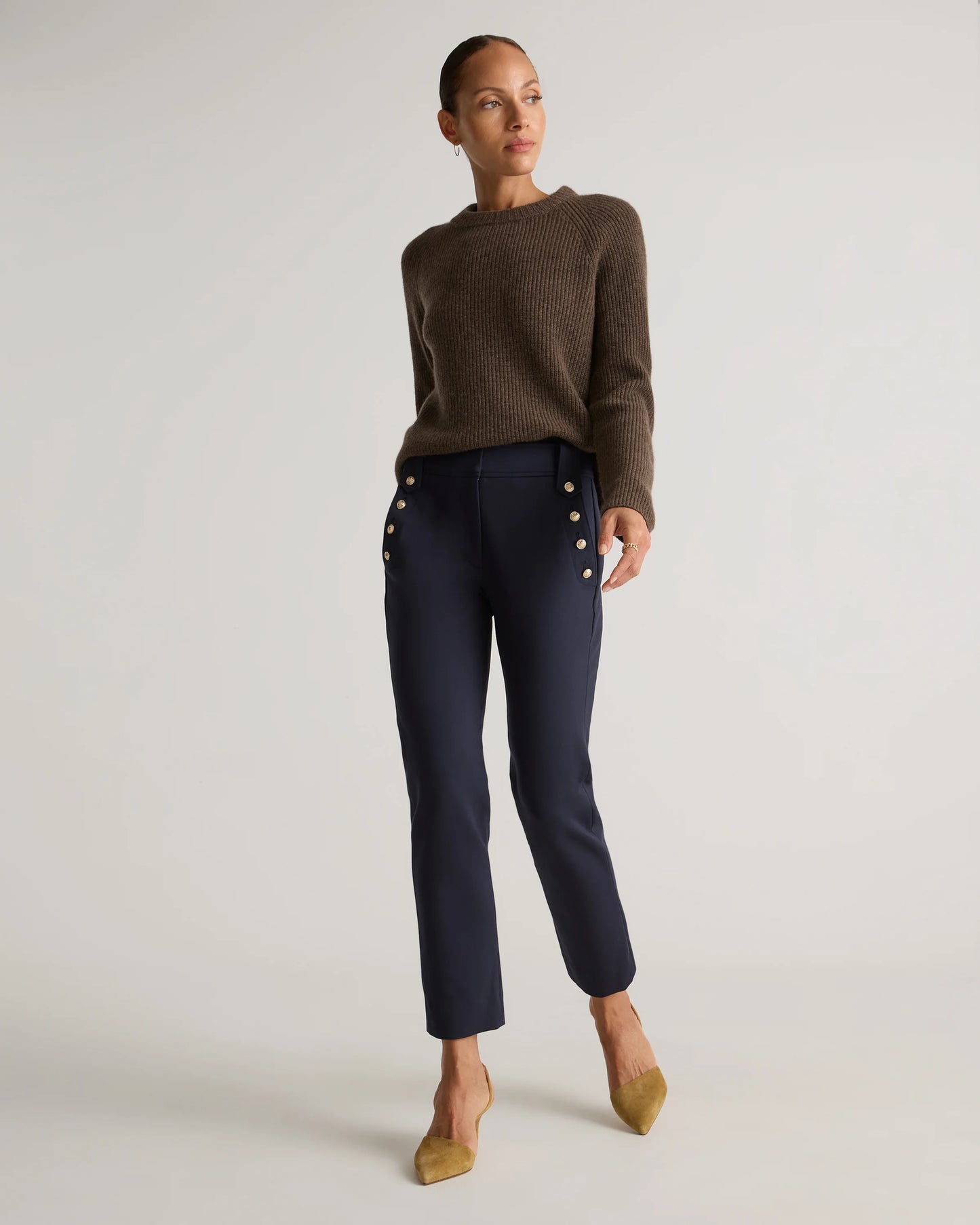 Ultra-Stretch Ponte Straight Leg Mariner Pants - XS / Morel Grey