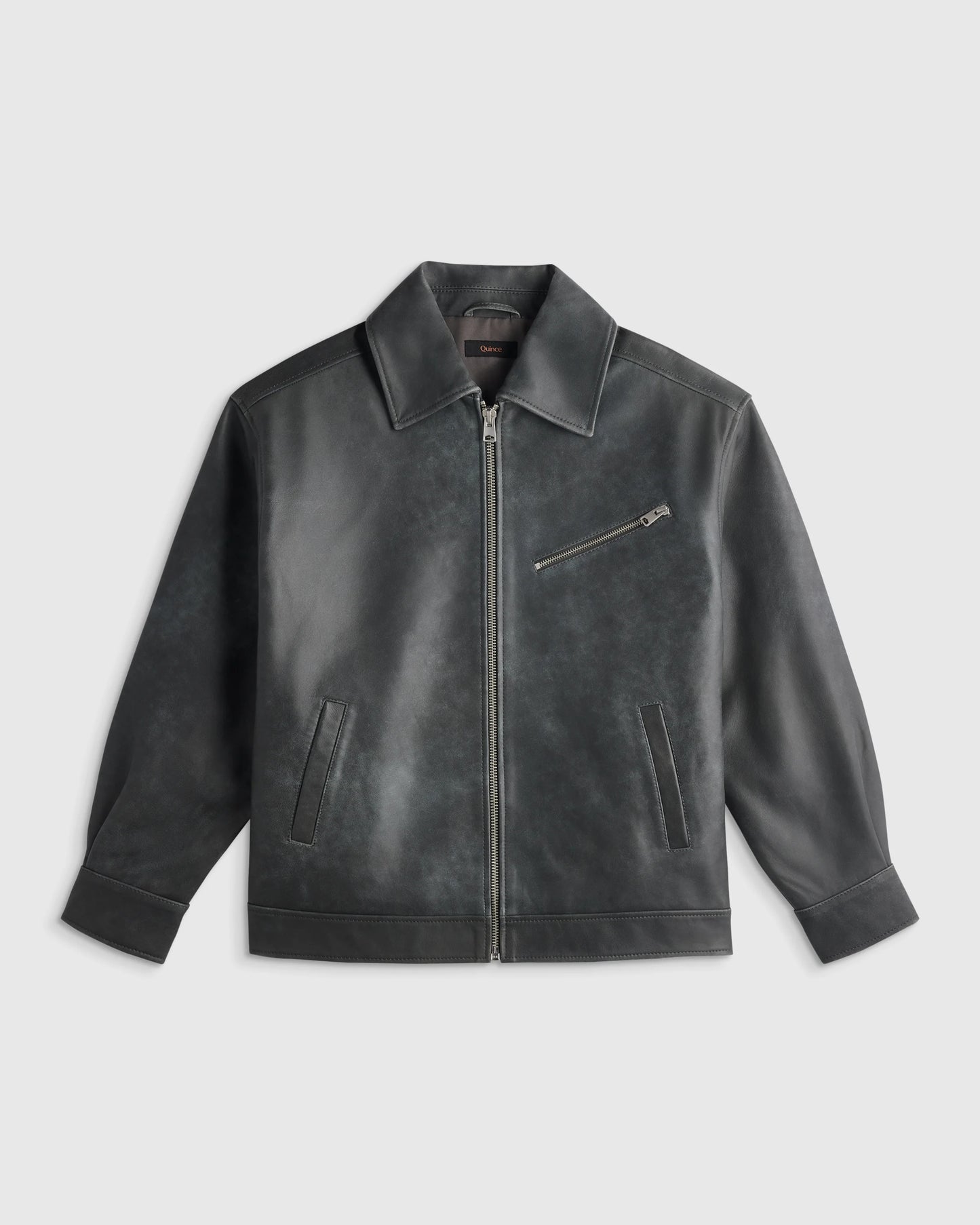 100% Leather Oversized Bomber Jacket - XS / Rich Brown