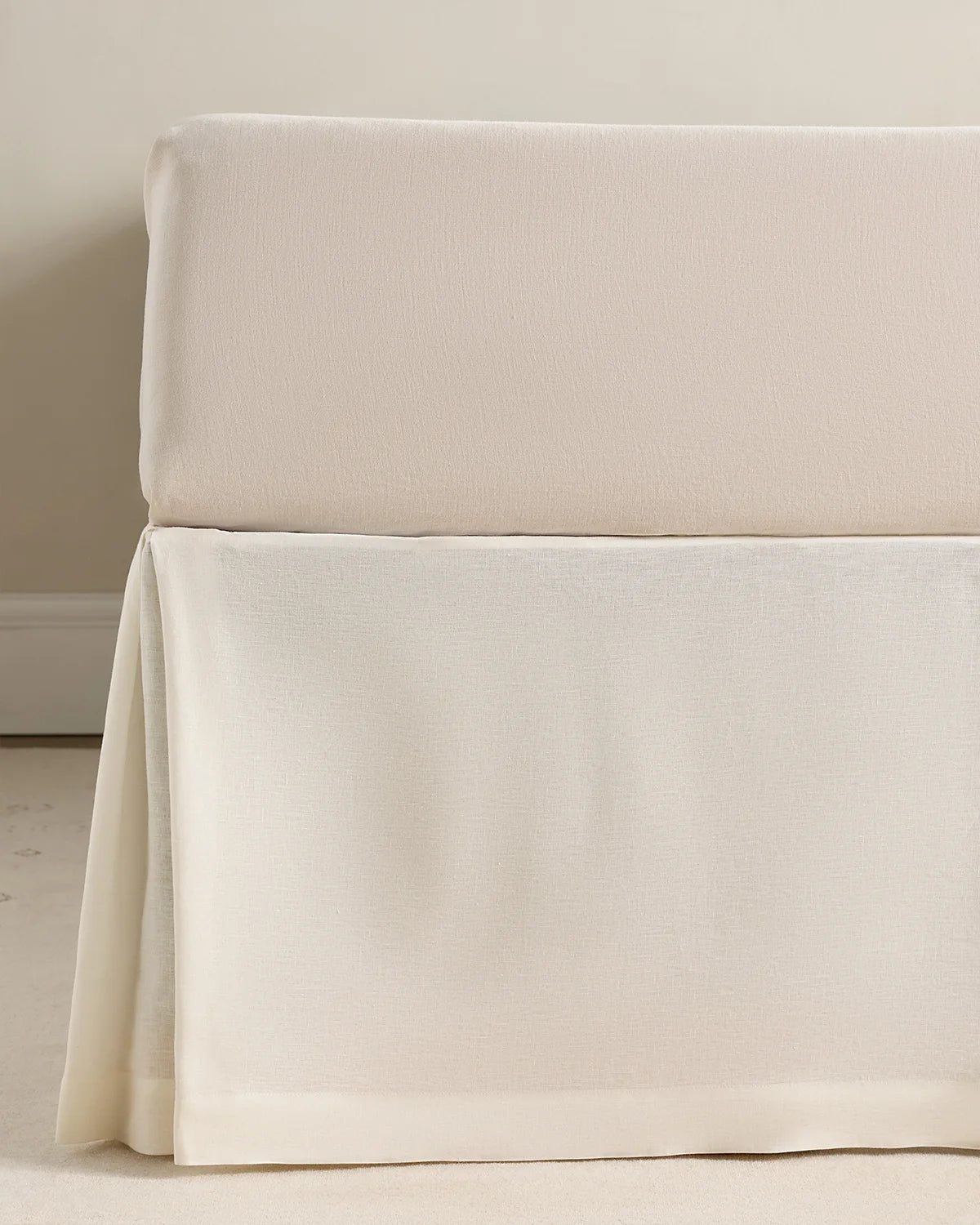 European Linen Bed Skirt - Twin / White