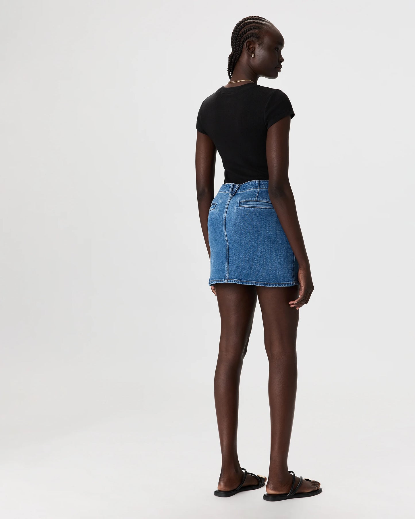 Stretch Denim Mini Skirt - 24 / Obsidian Blue