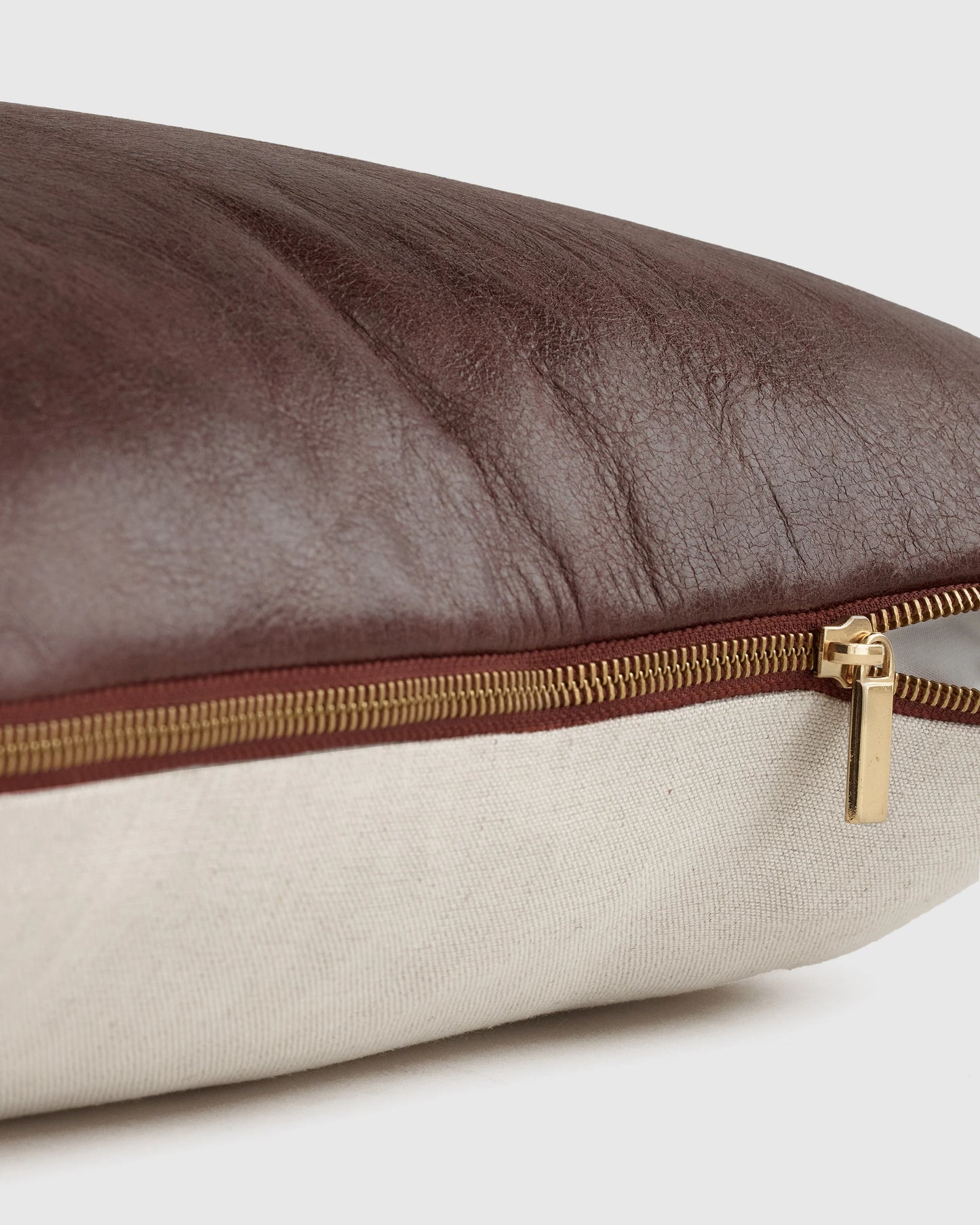 Solid Leather Pillow Cover - 20x20 / Cognac