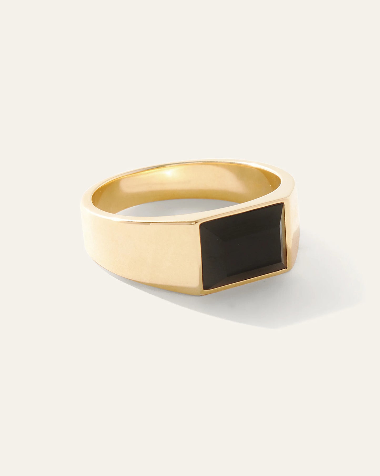 Onyx Rectangular Ring - 7 / Gold Vermeil