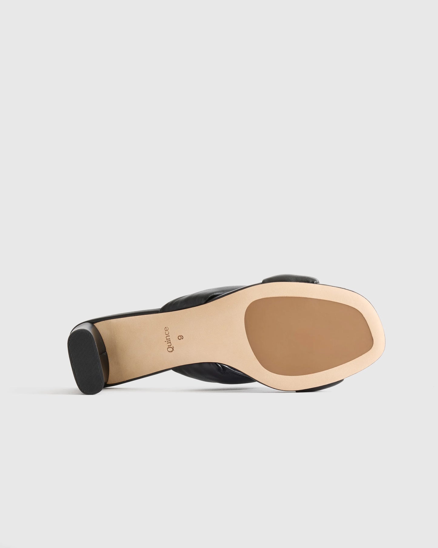 Italian Leather Twist Mid Heel Mule - 5 / Almond
