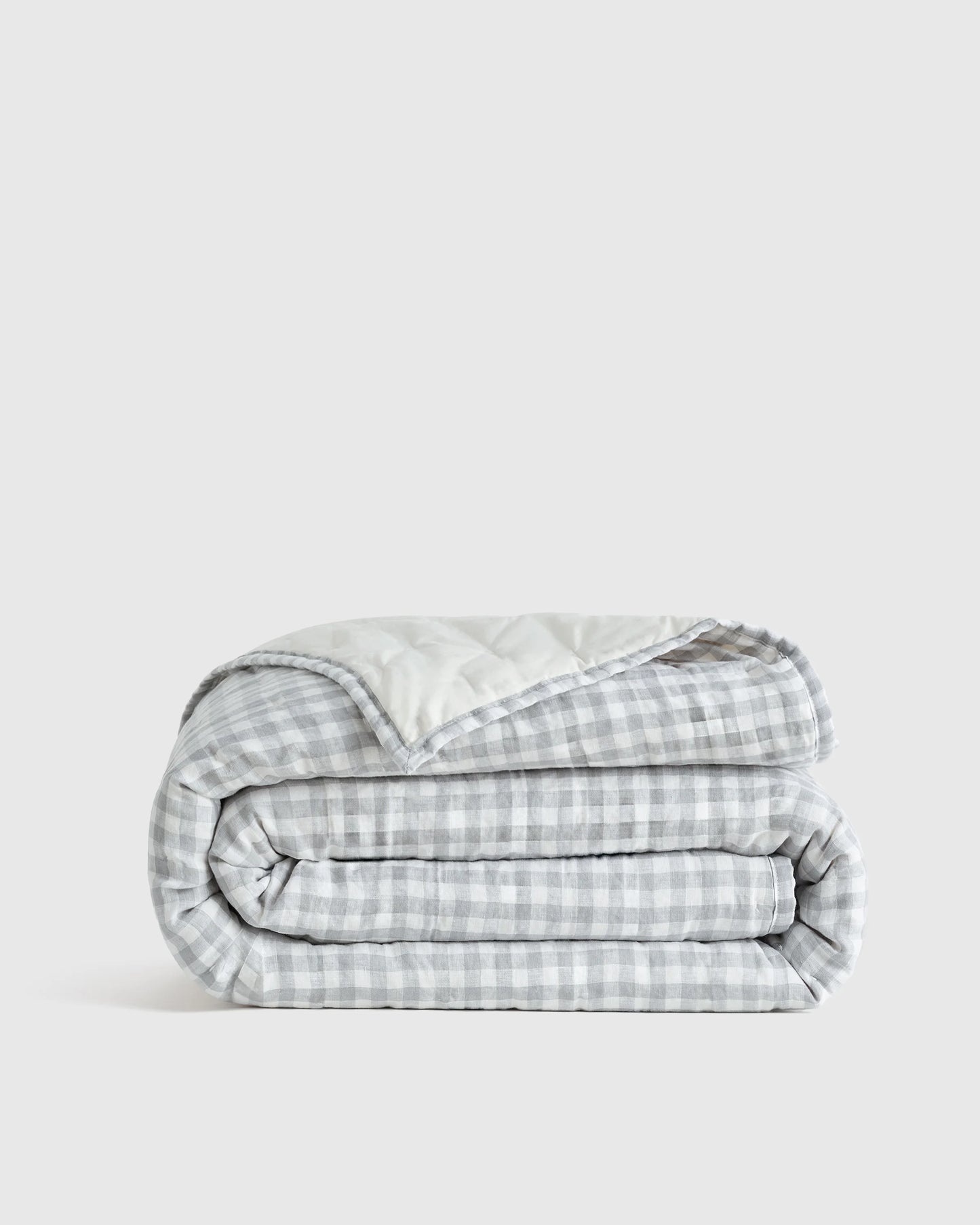 European Linen Patterned Quilt - Twin / Willowleaf Gingham
