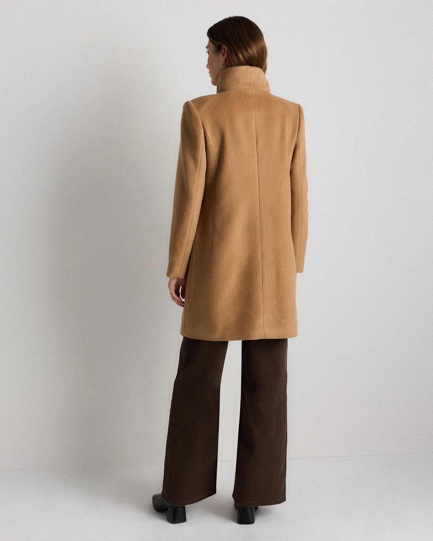 Wool Cashmere Cocoon Coat - XS / Dark Chocolate